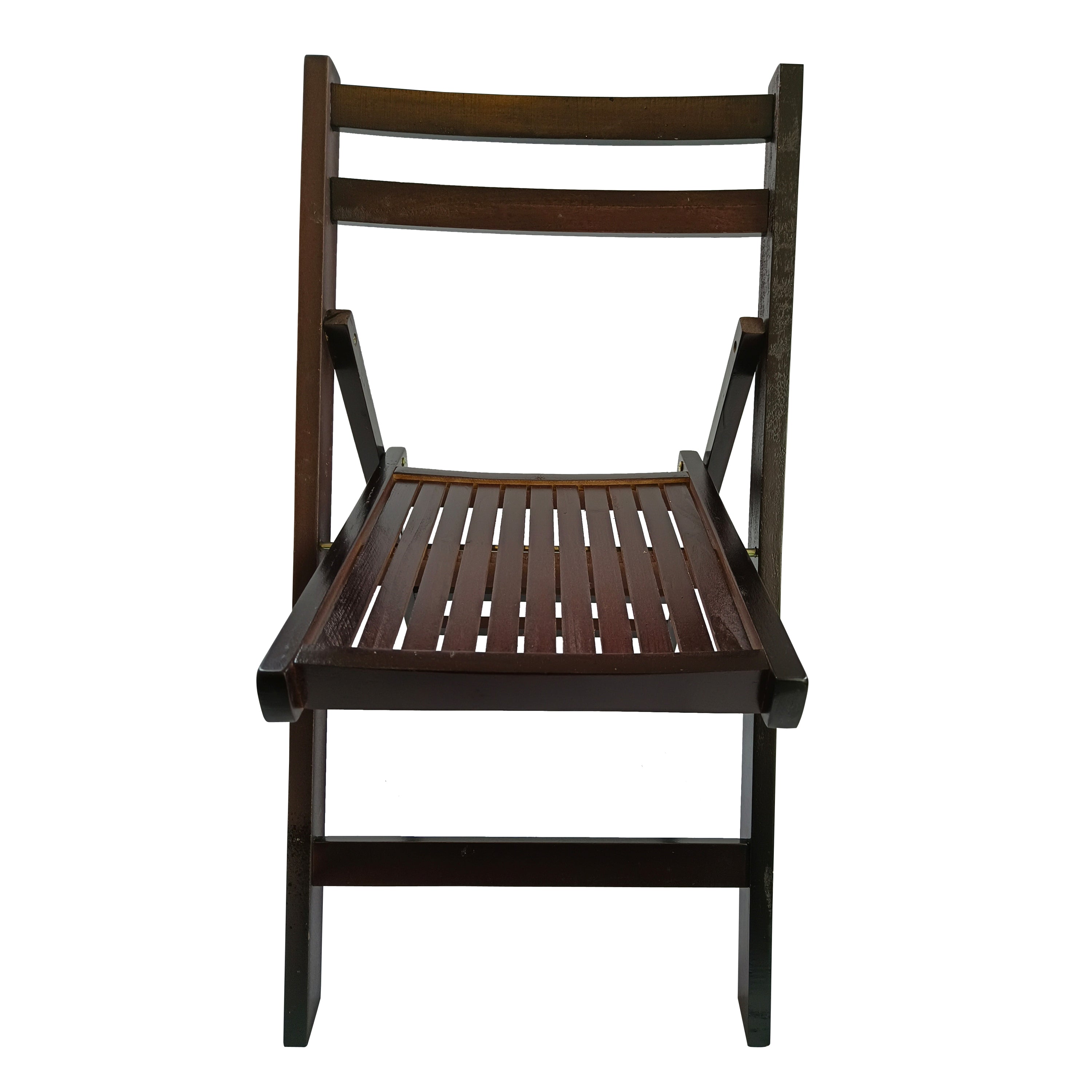 Cherry Slatted Wood Folding Chairs Set of 4 Versatile