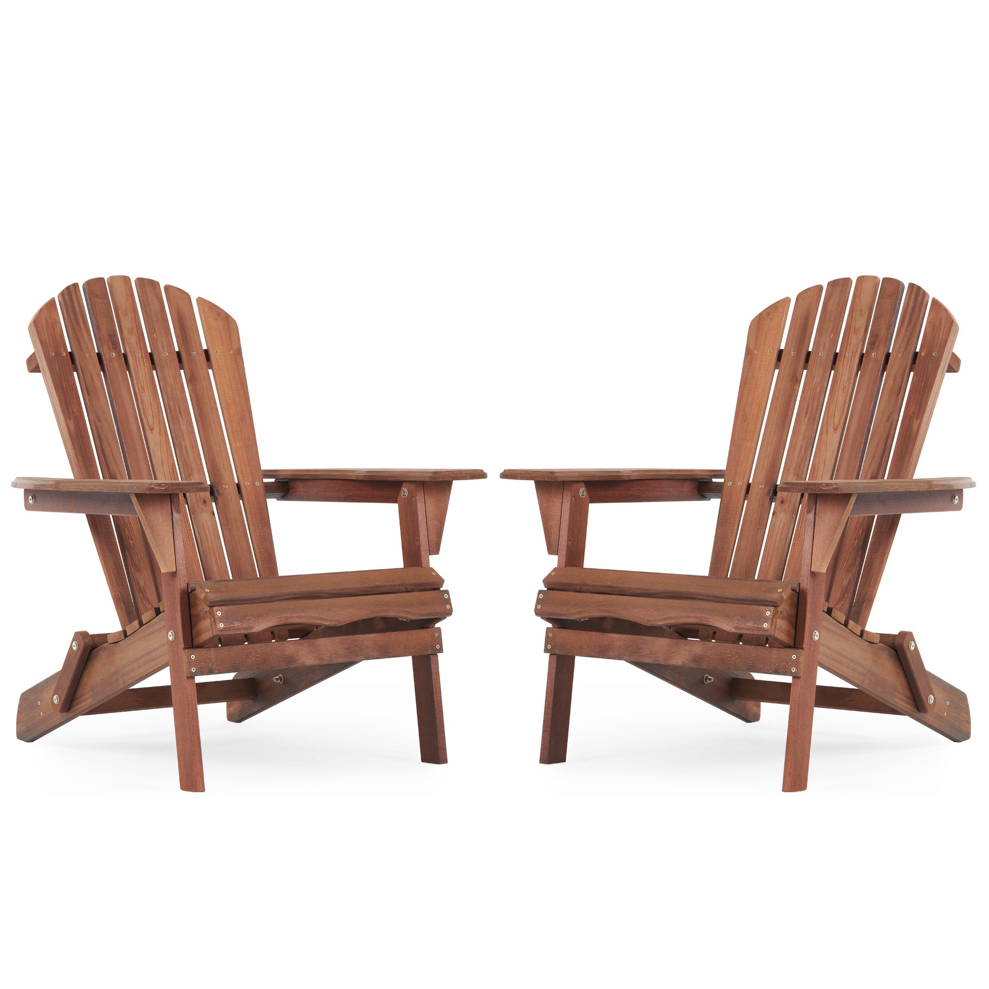SoliWood Outdoor Folding Adirondack Chair Set of 2, Solid Wood