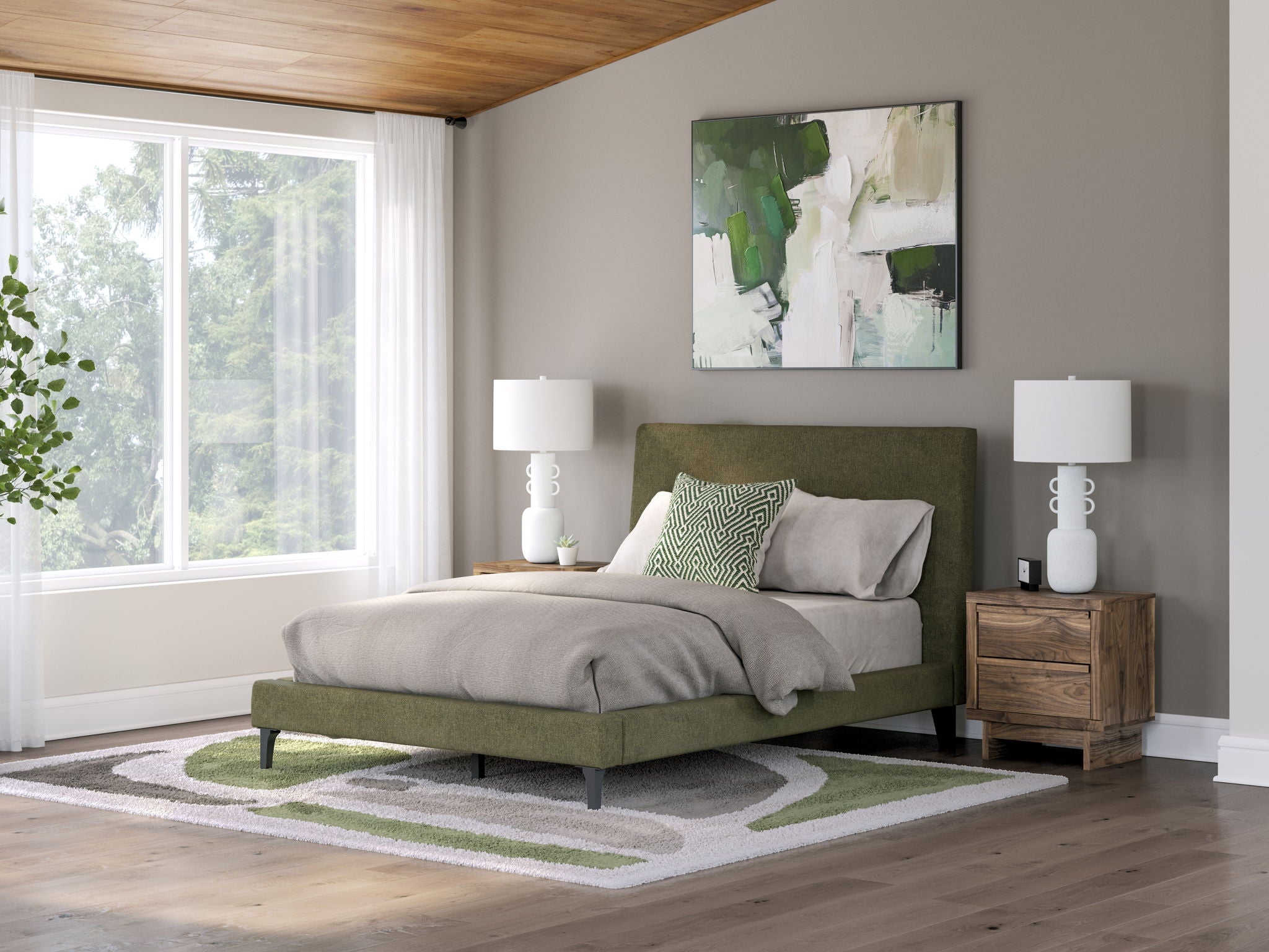Chirason - Upholstered Bed With Roll Slats