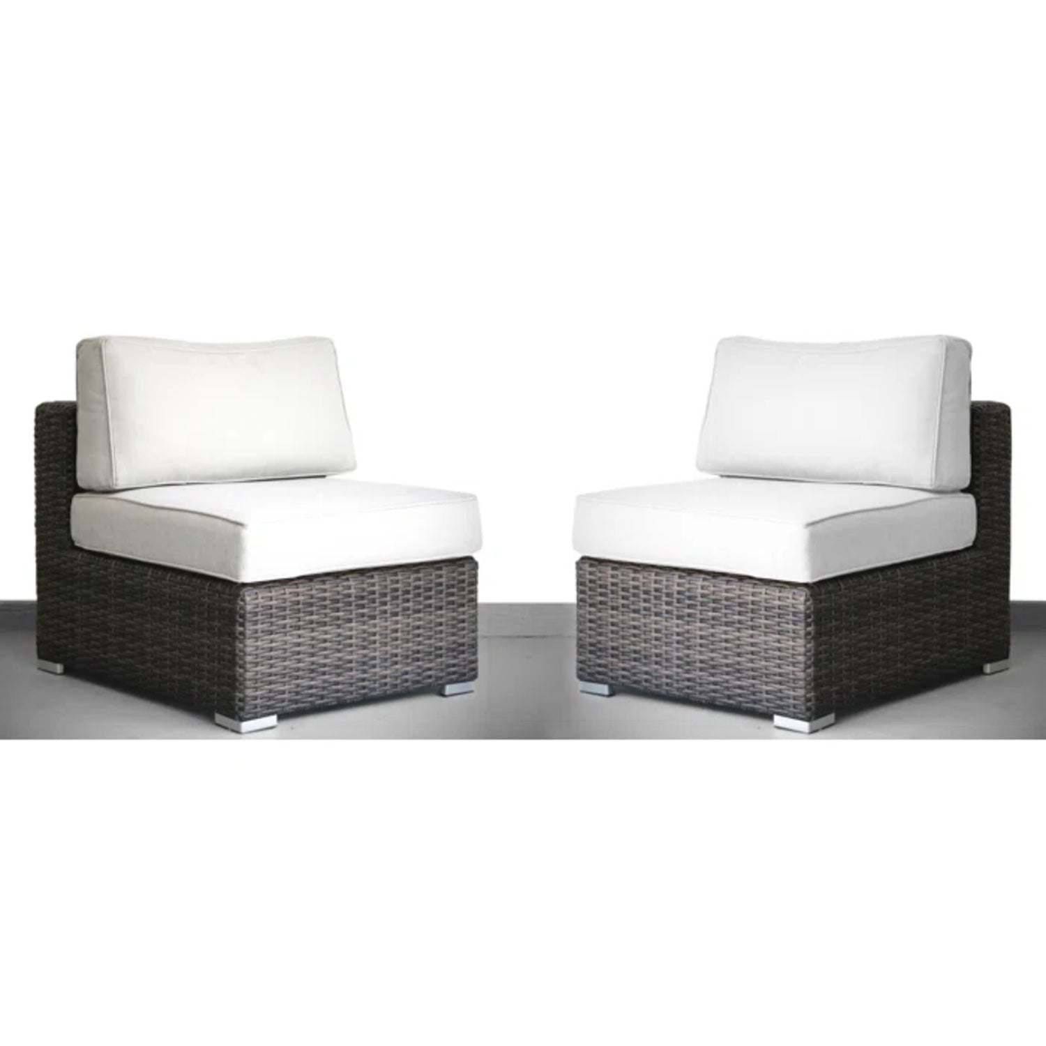 Minnesota Brown Wicker Sectional Armless 2-Pc Outdoor Set