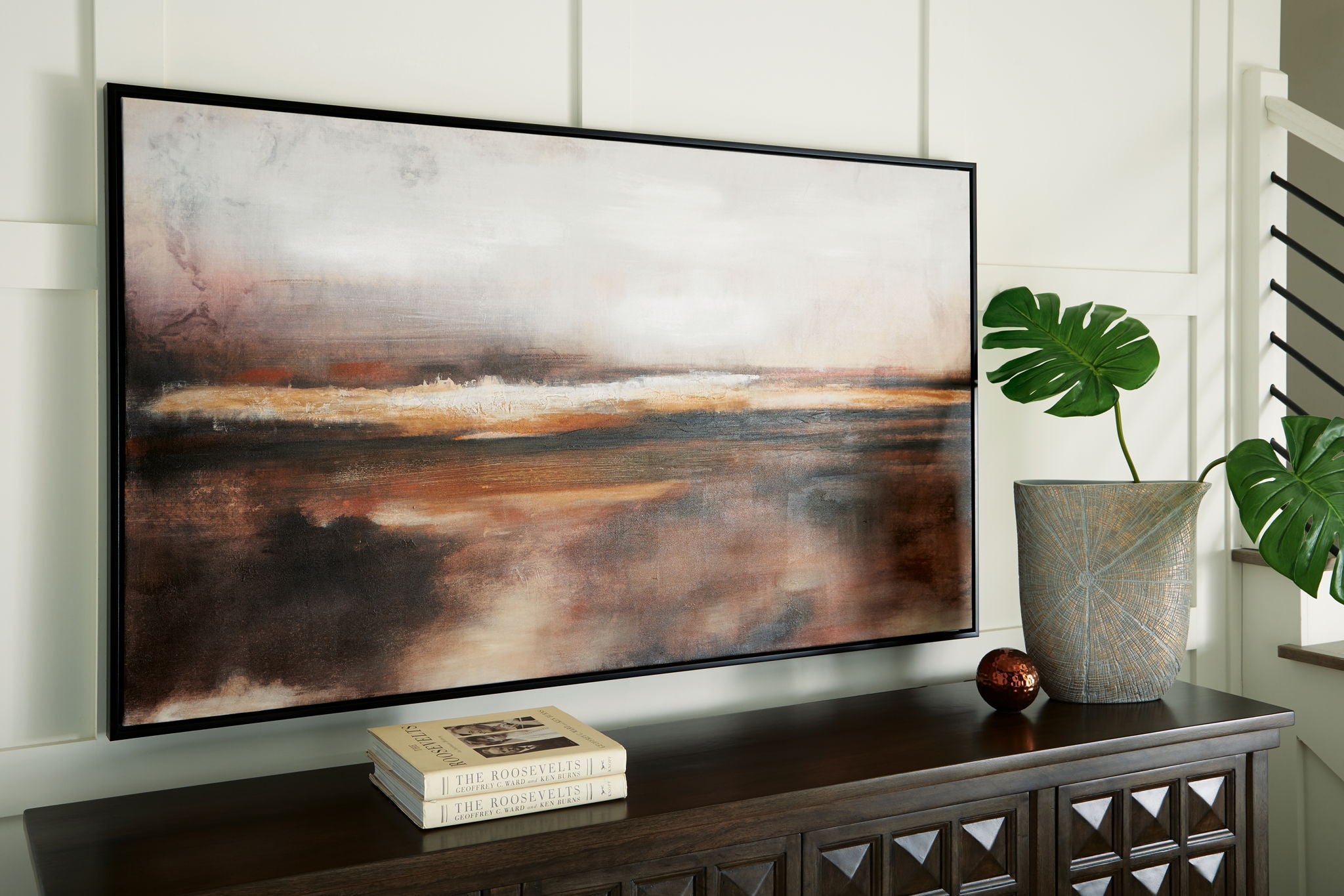 Drewland - Wall Art - Black / Brown / Orange