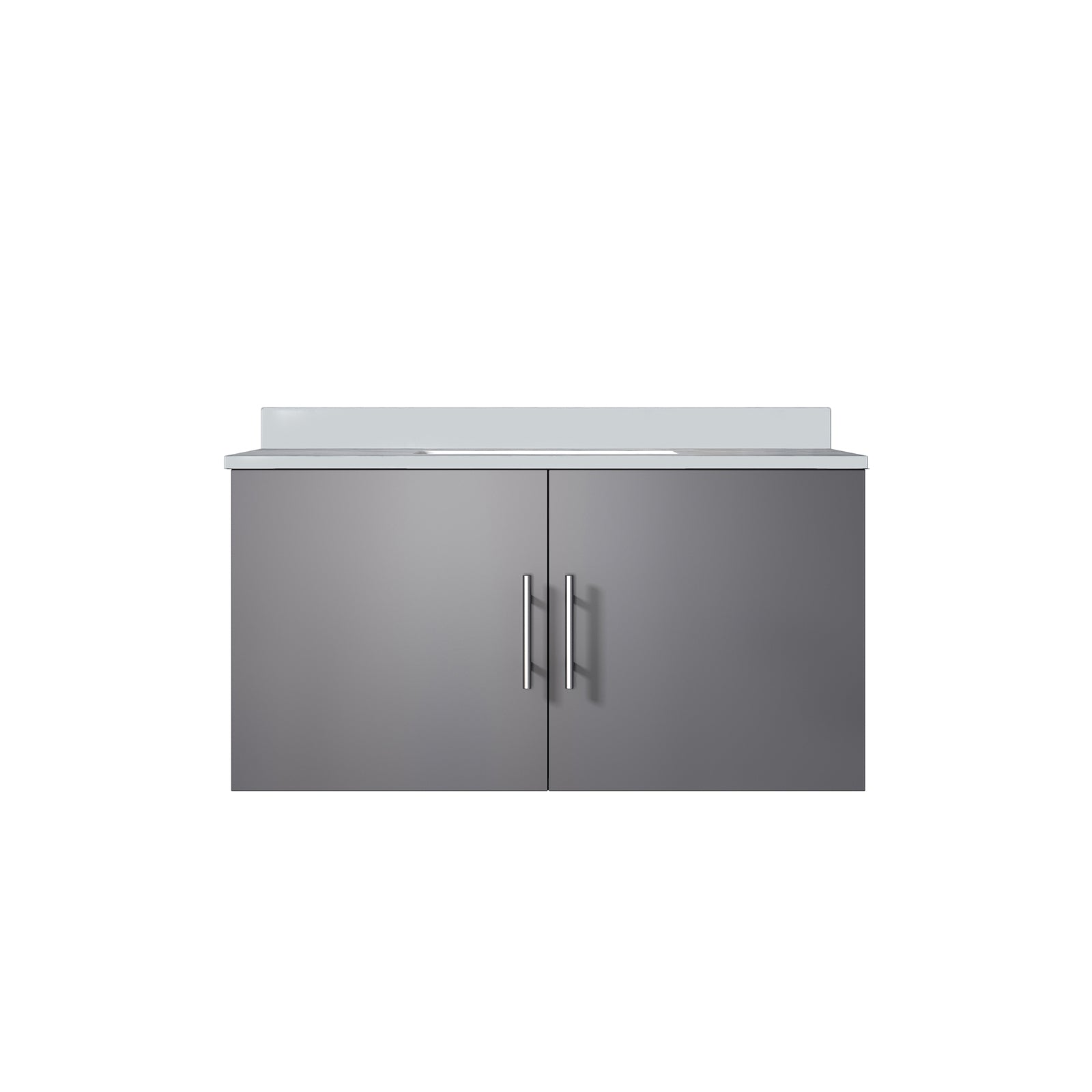 Dark Grey 36" Bath Vanity w/Marble Top
