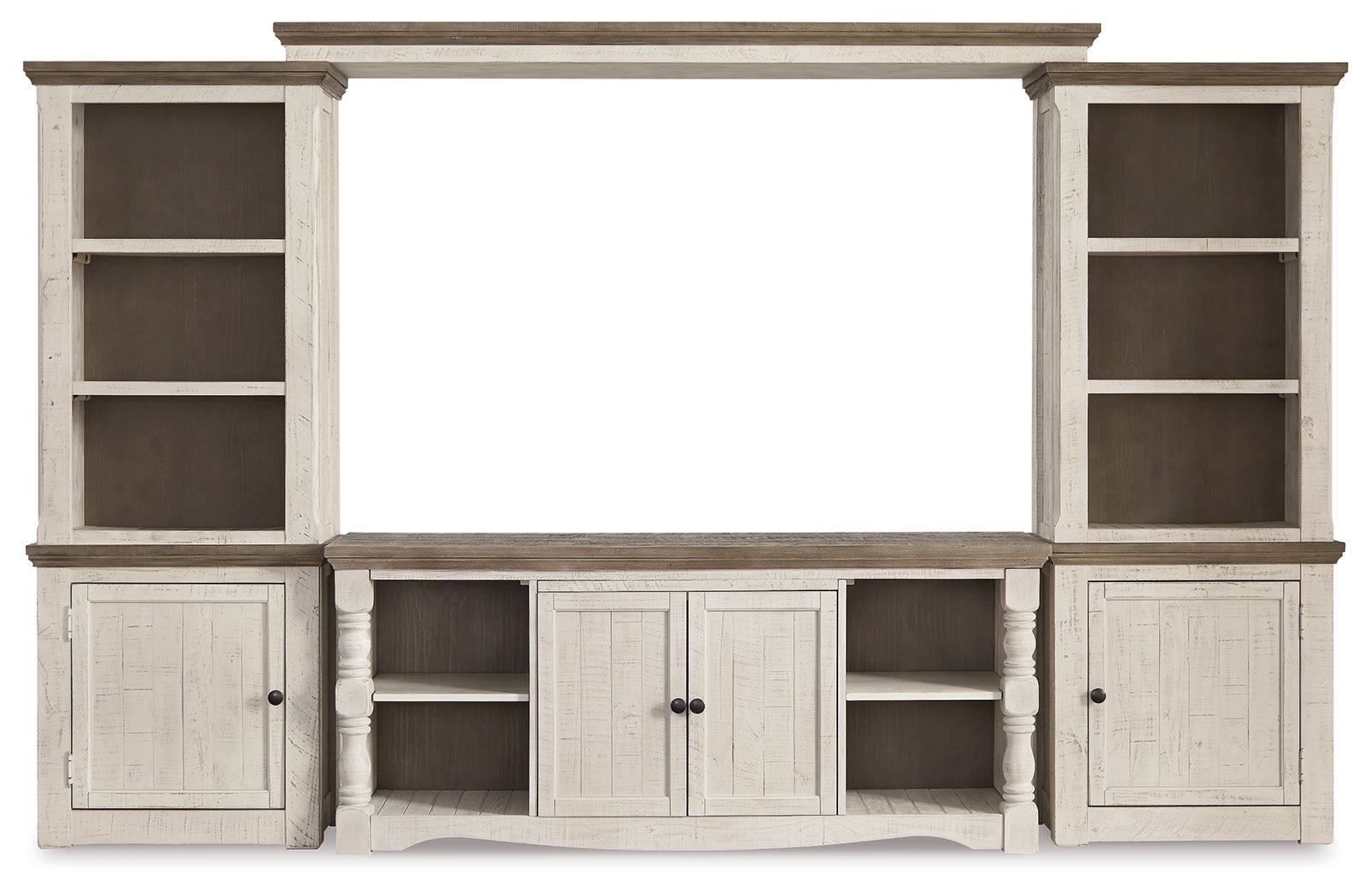 Havalance - 4 Pc. - Entertainment Center - 67" TV Stand - Brown / Beige