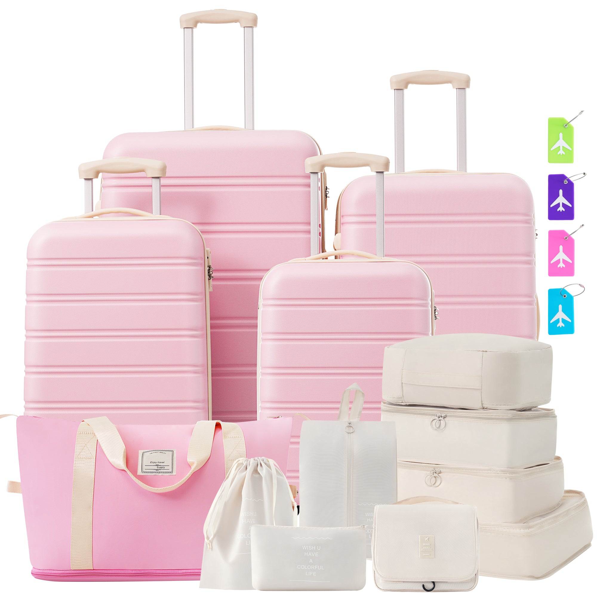 Lightweight Hardshell Luggage Set (4 pc) with TSA Lock