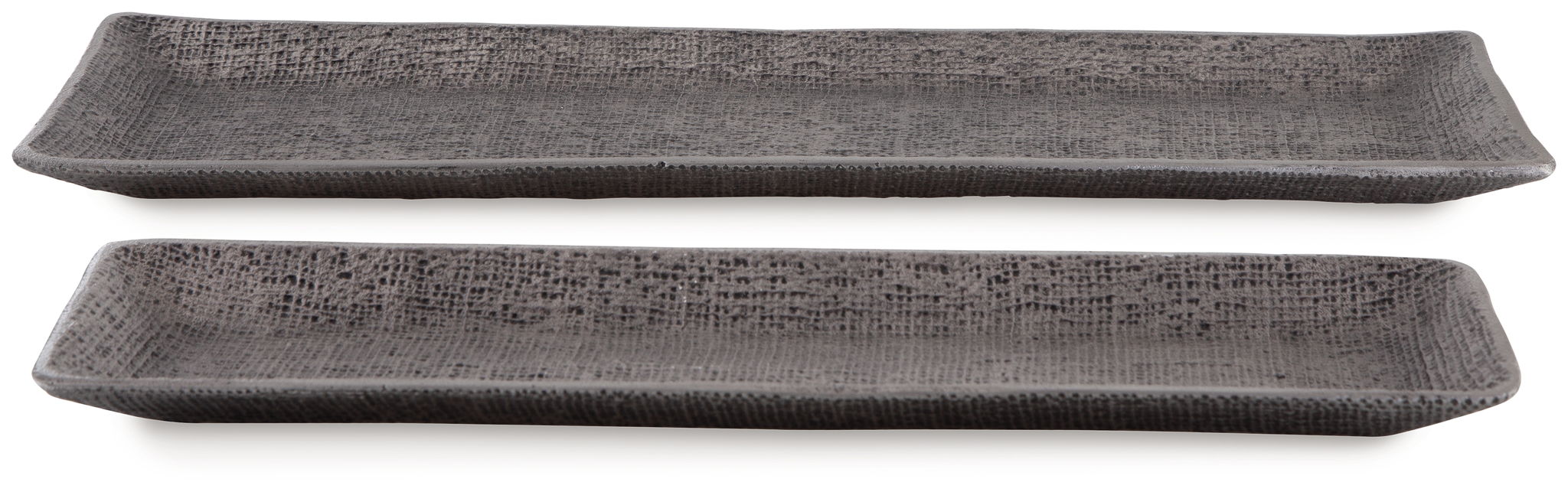 Garekton - Tray Set (Set of 2) - Pewter Finish