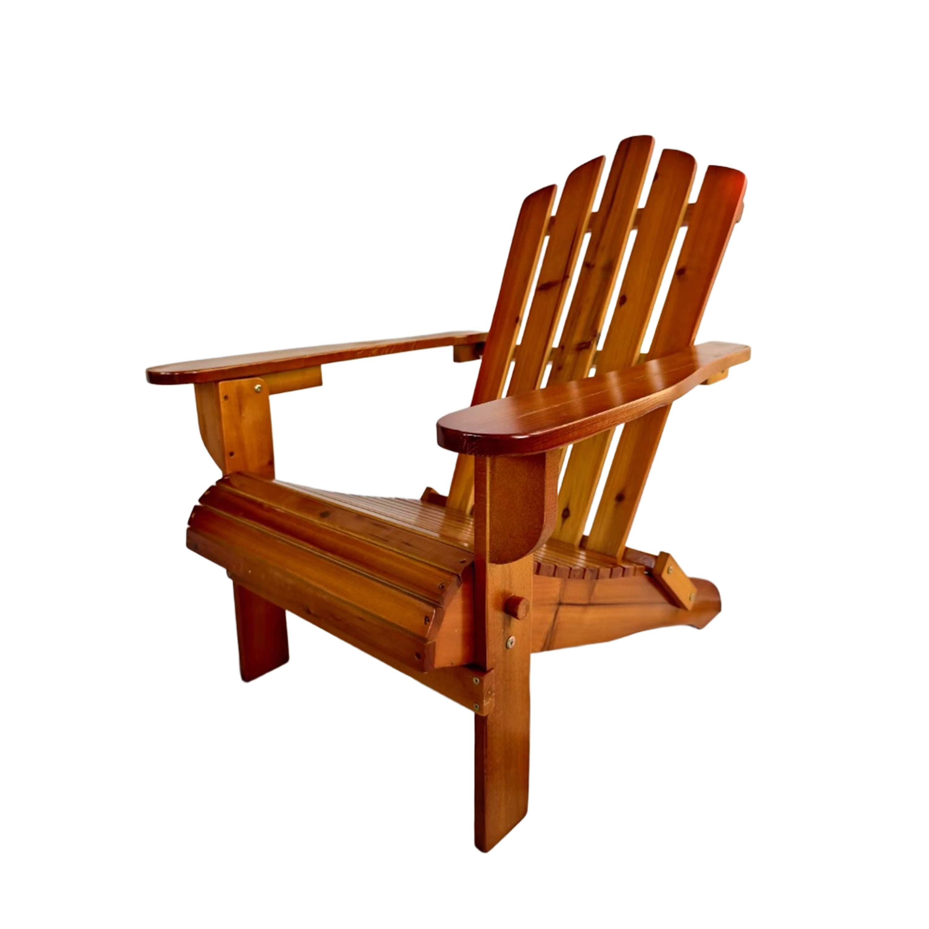 Foldable Oak Wood Adirondack Chair - Indoor/Outdoor Comfort