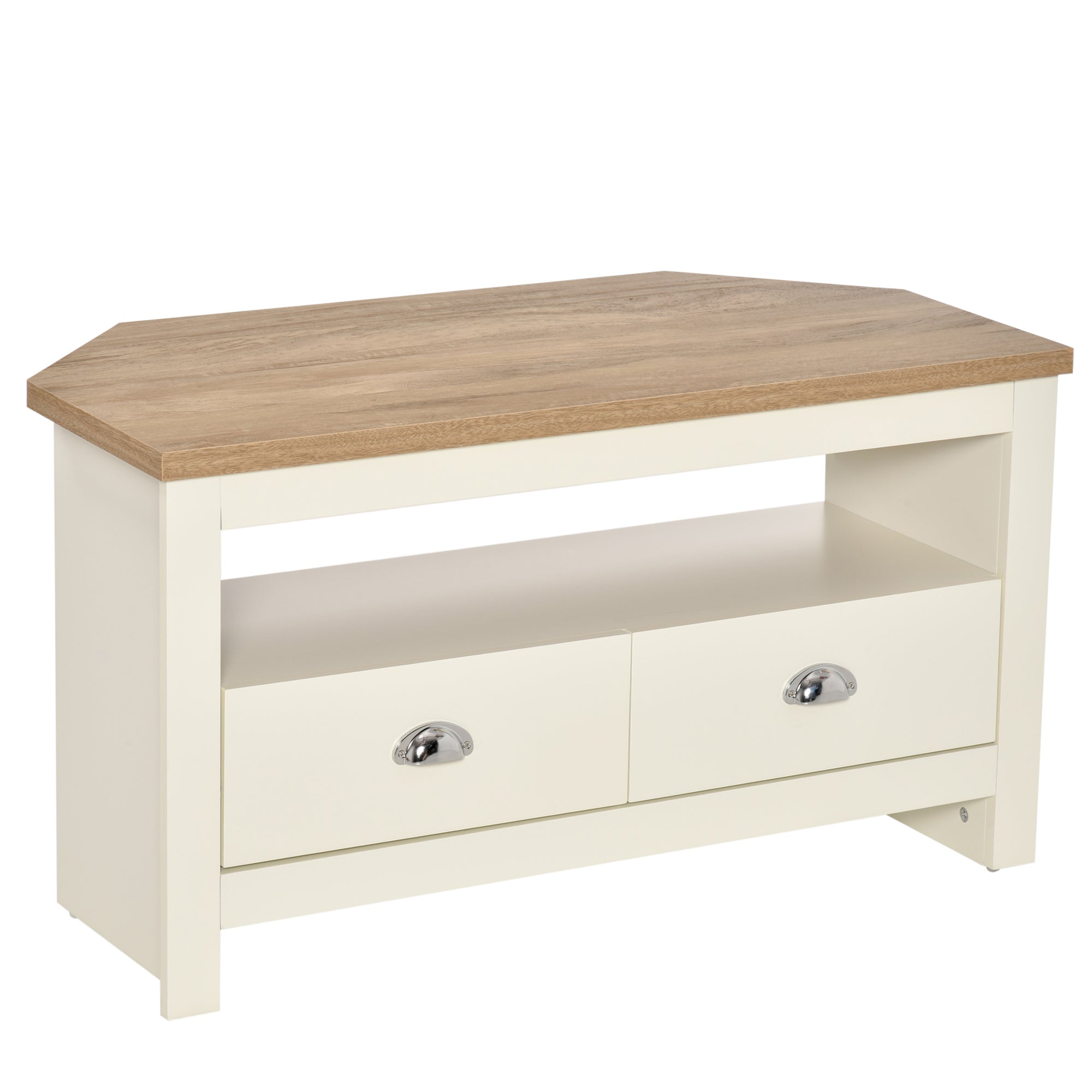 Corner TV Stand for 50" TVs, White