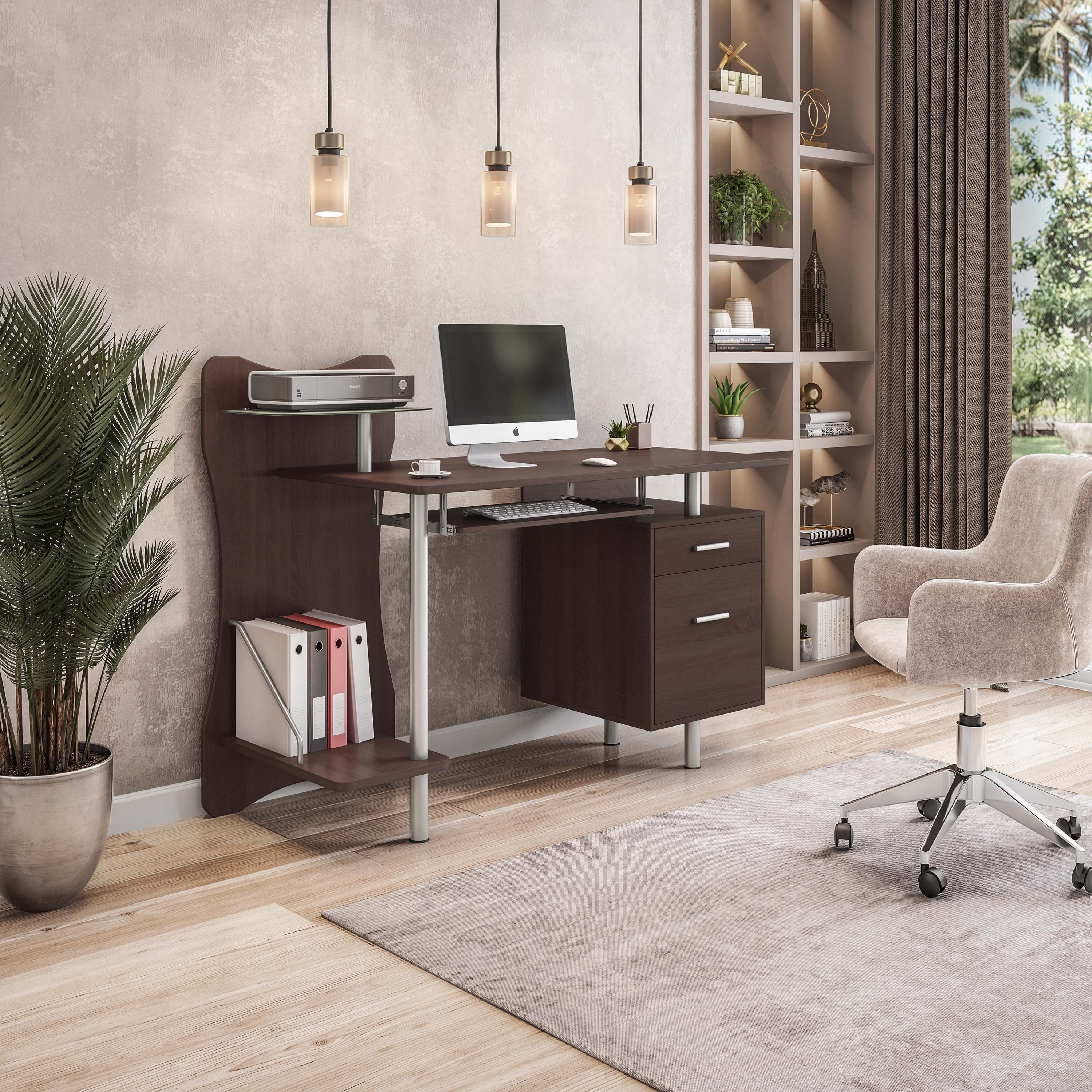 Chocolate Computer Desk w/ Storage