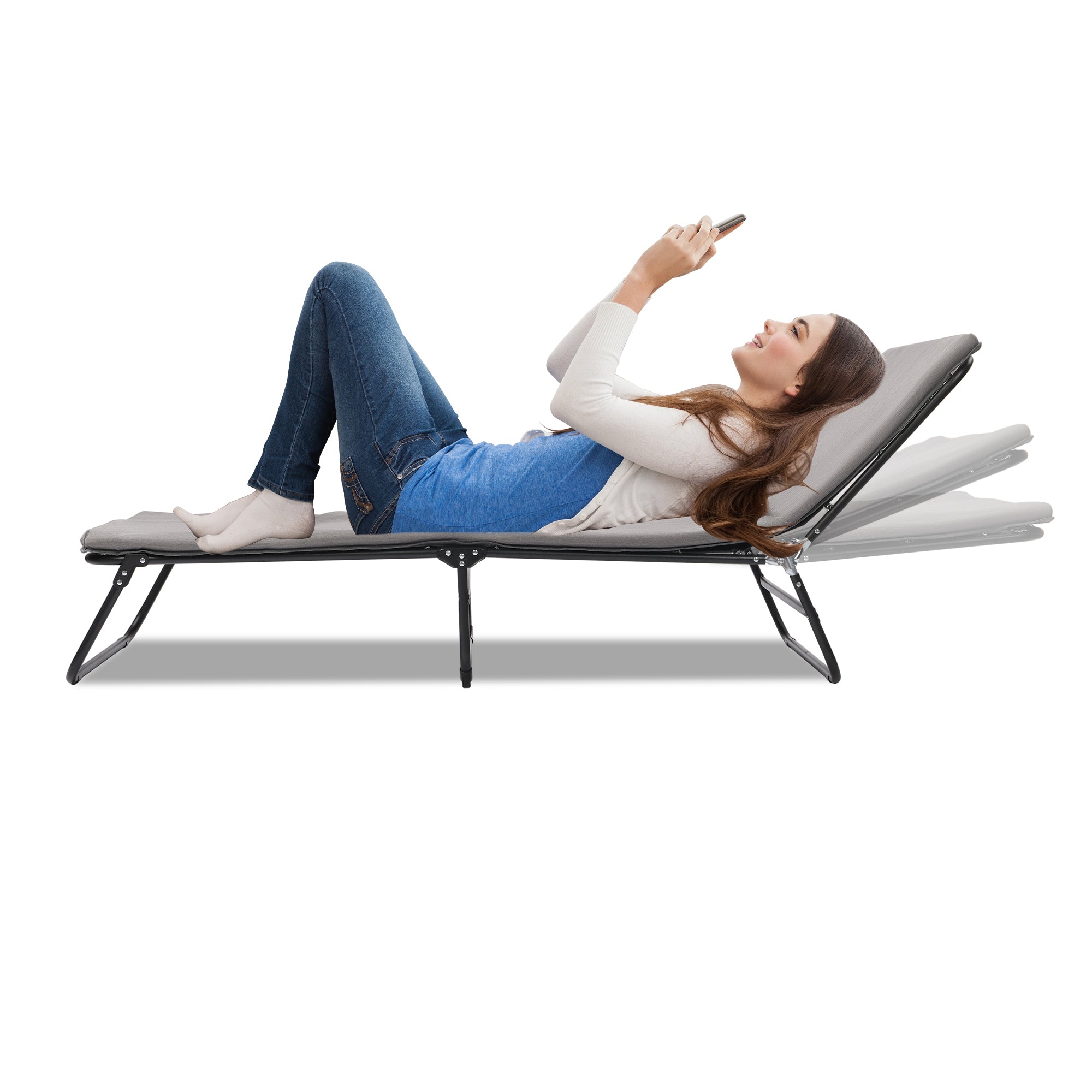Heavy Duty Folding Camping Cot for Adults - Adjustable Outdoor Bed