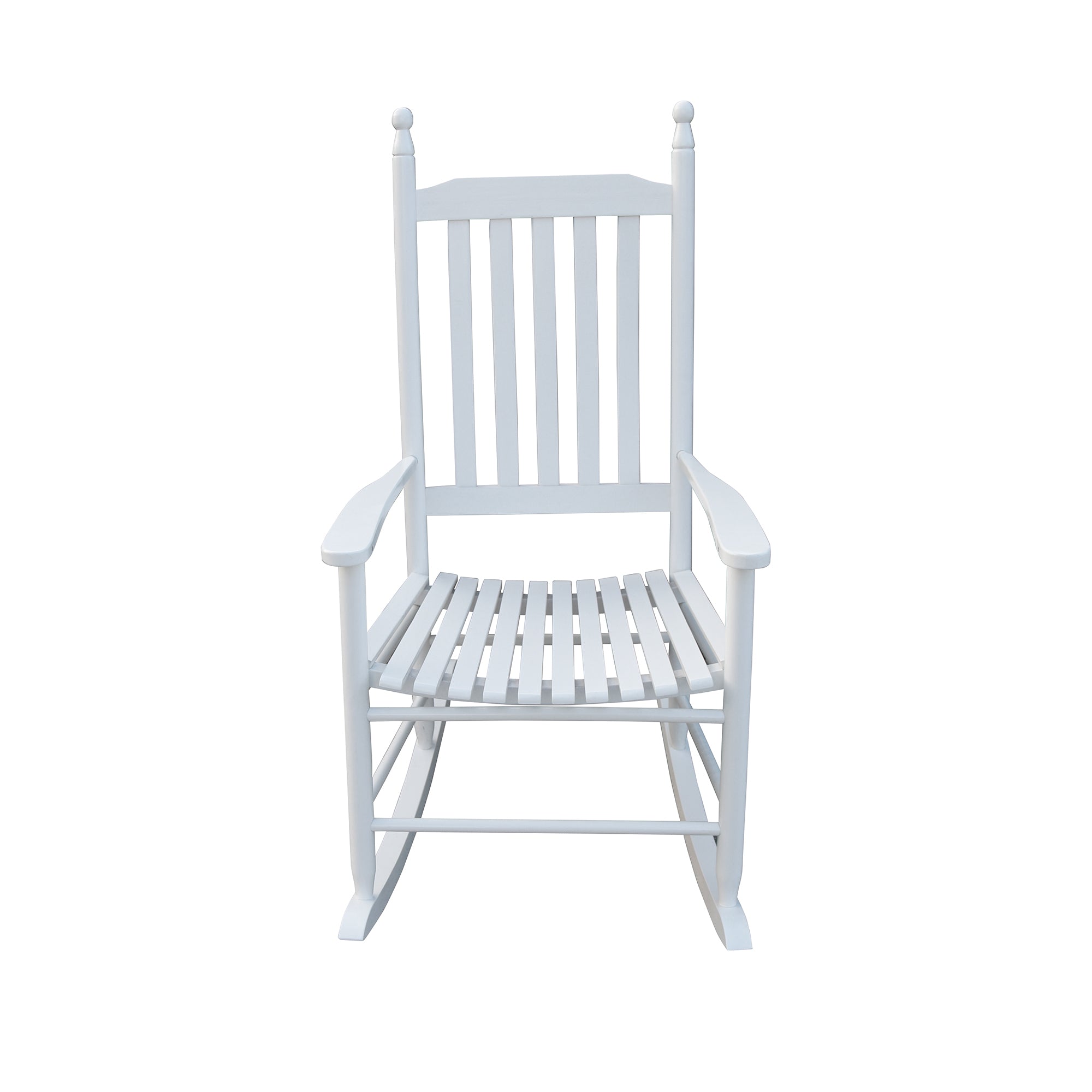 Classic White Wooden Porch Rocker Chair - Solid Wood