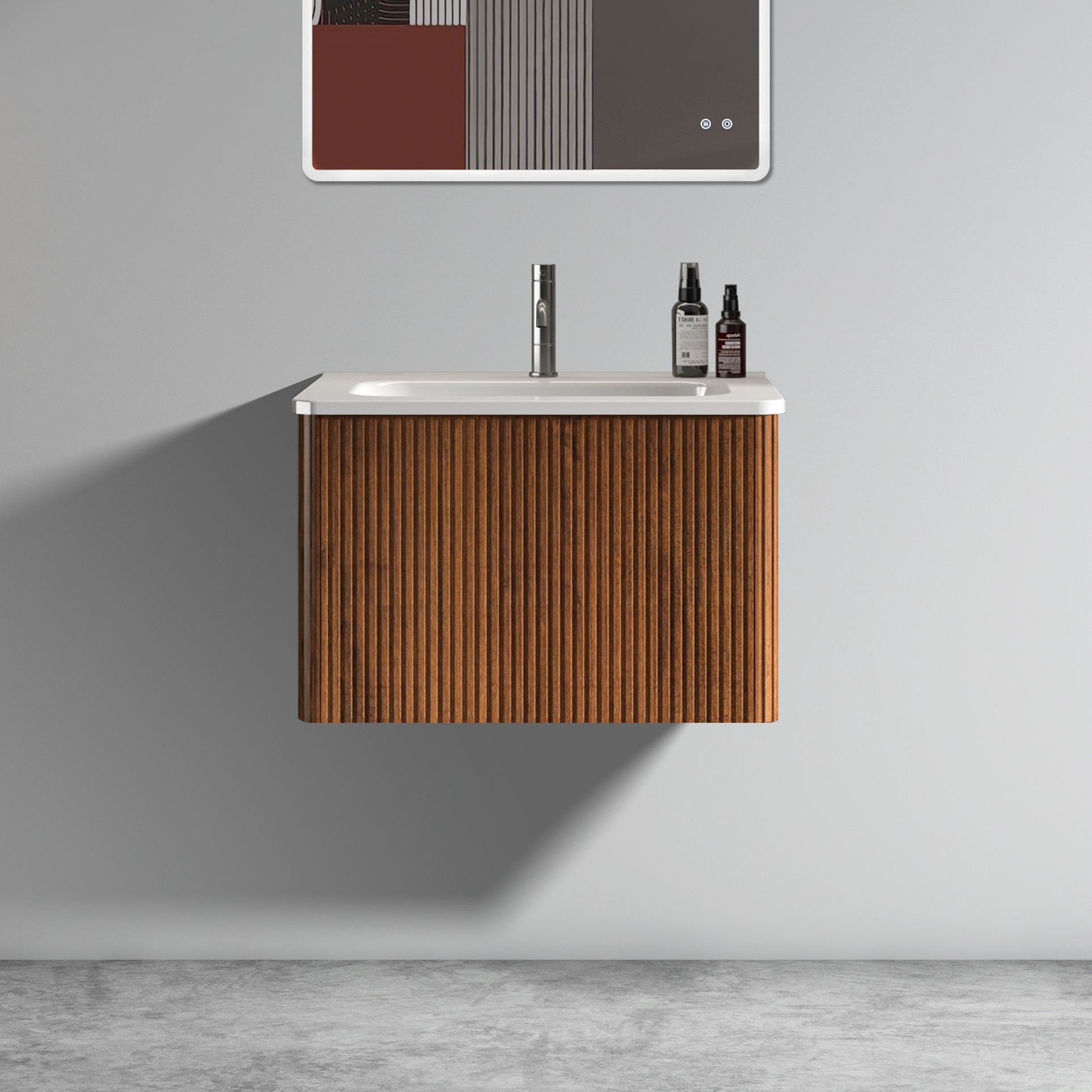 Etna 24" Walnut Bathroom Vanity with Sink