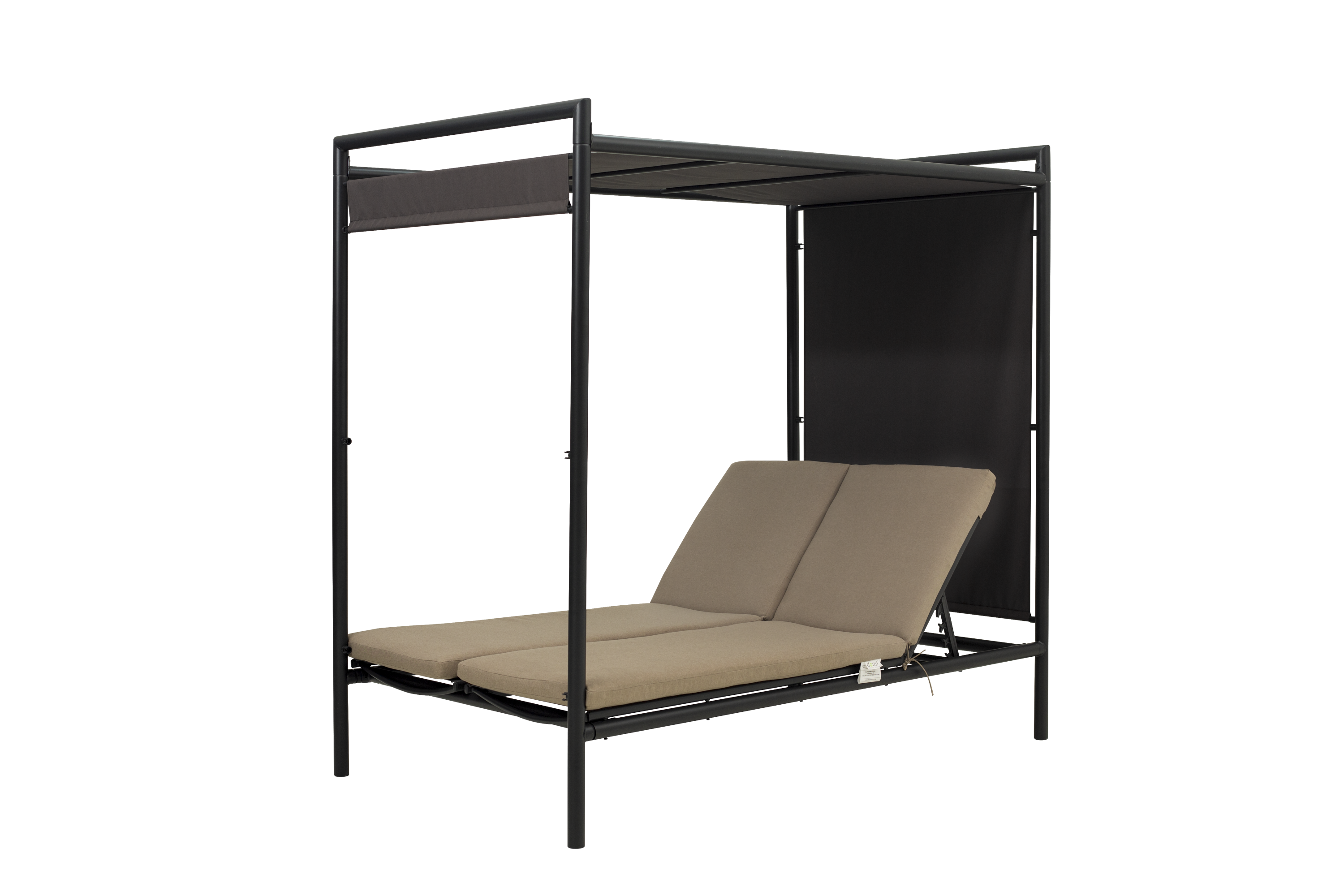 Outdoor Patio Daybed Double Chaise Lounge Adjustable Canopy Cushions