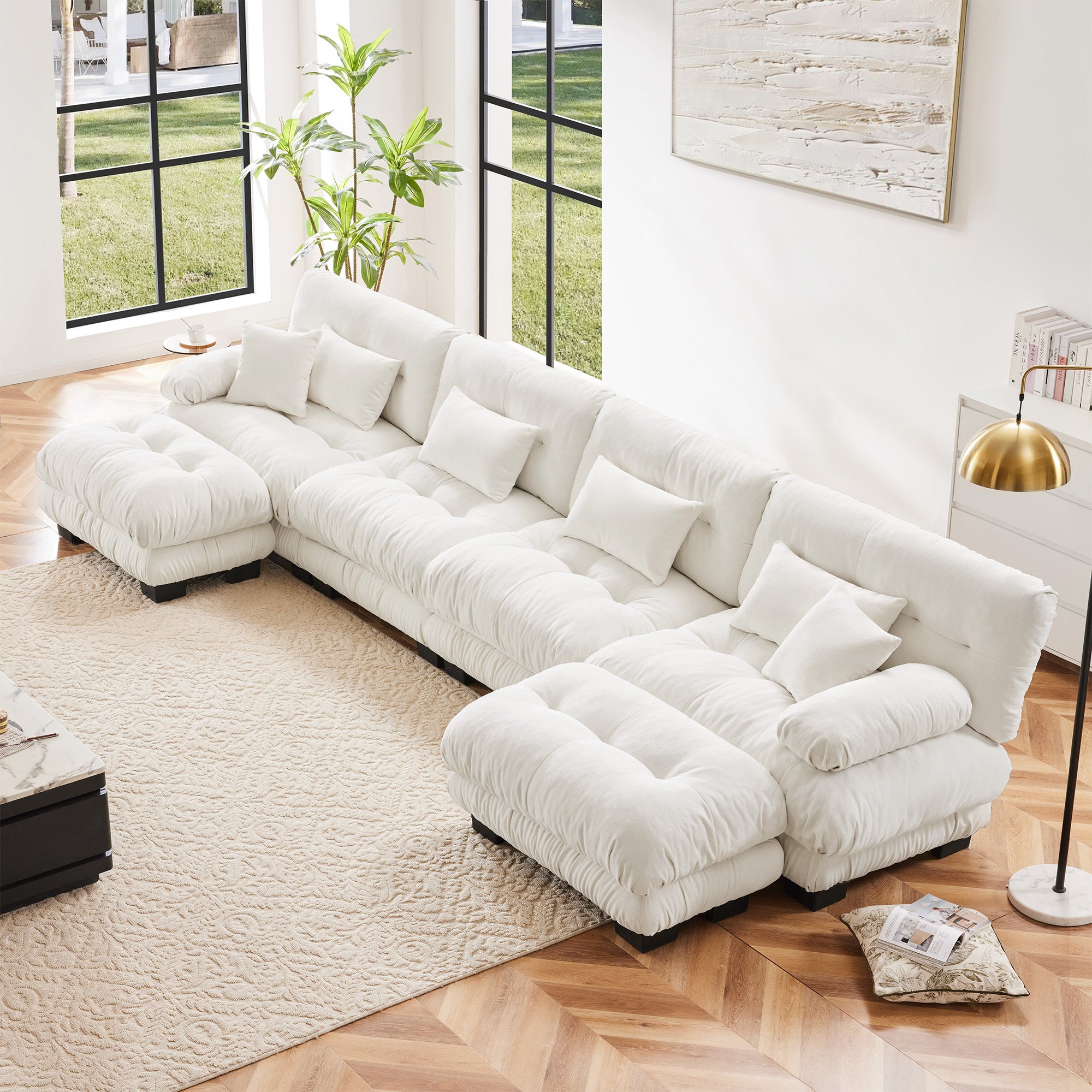 Cloud Chenille Sectional Sofa: Free Shipping