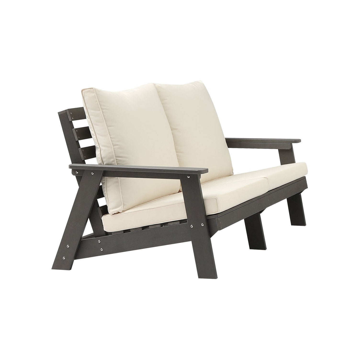 HIPS Loveseat with Cushion: Outdoor Sofa for Porch, Poolside, Yard