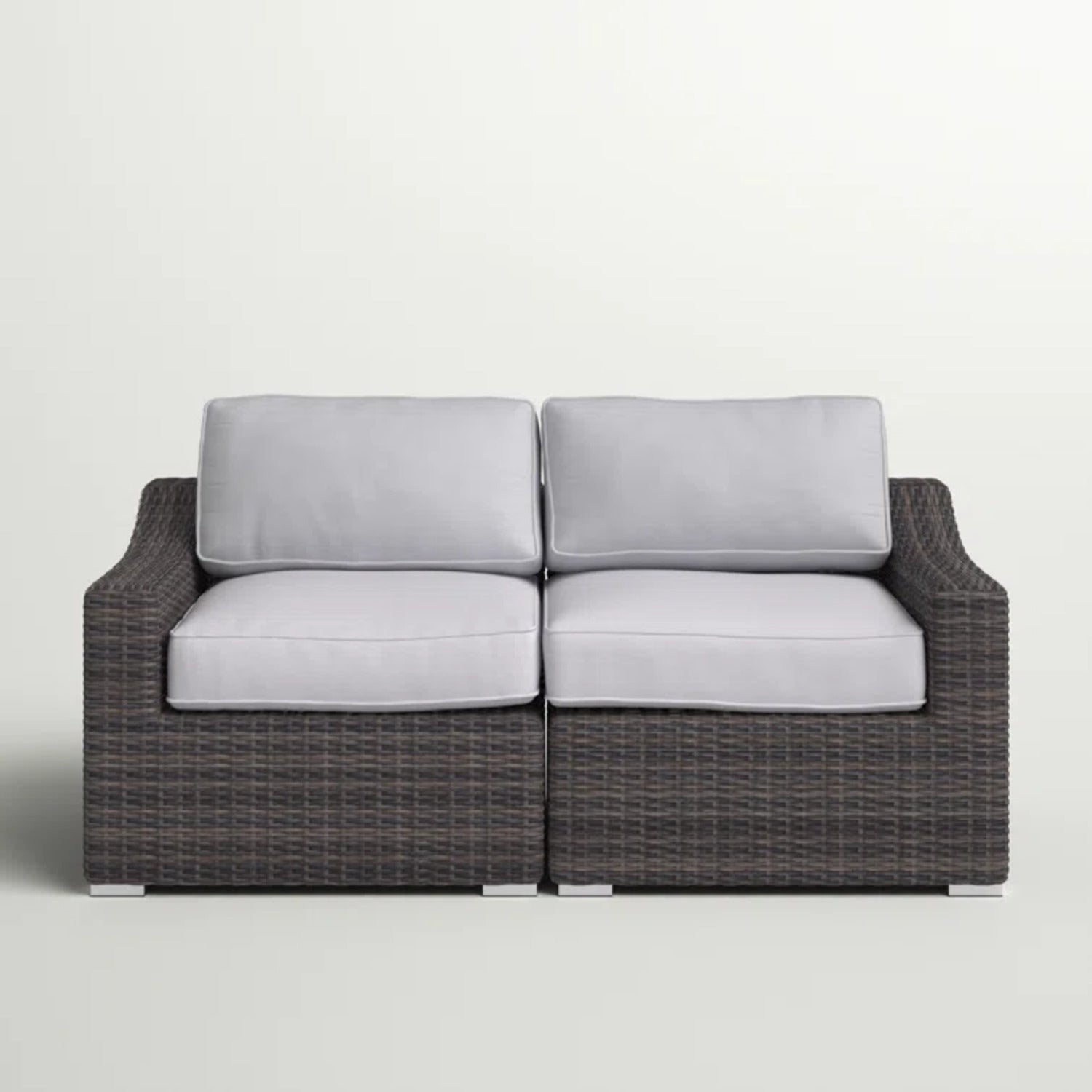 LSI 66" All-Weather Wicker Outdoor Loveseat with Cushions