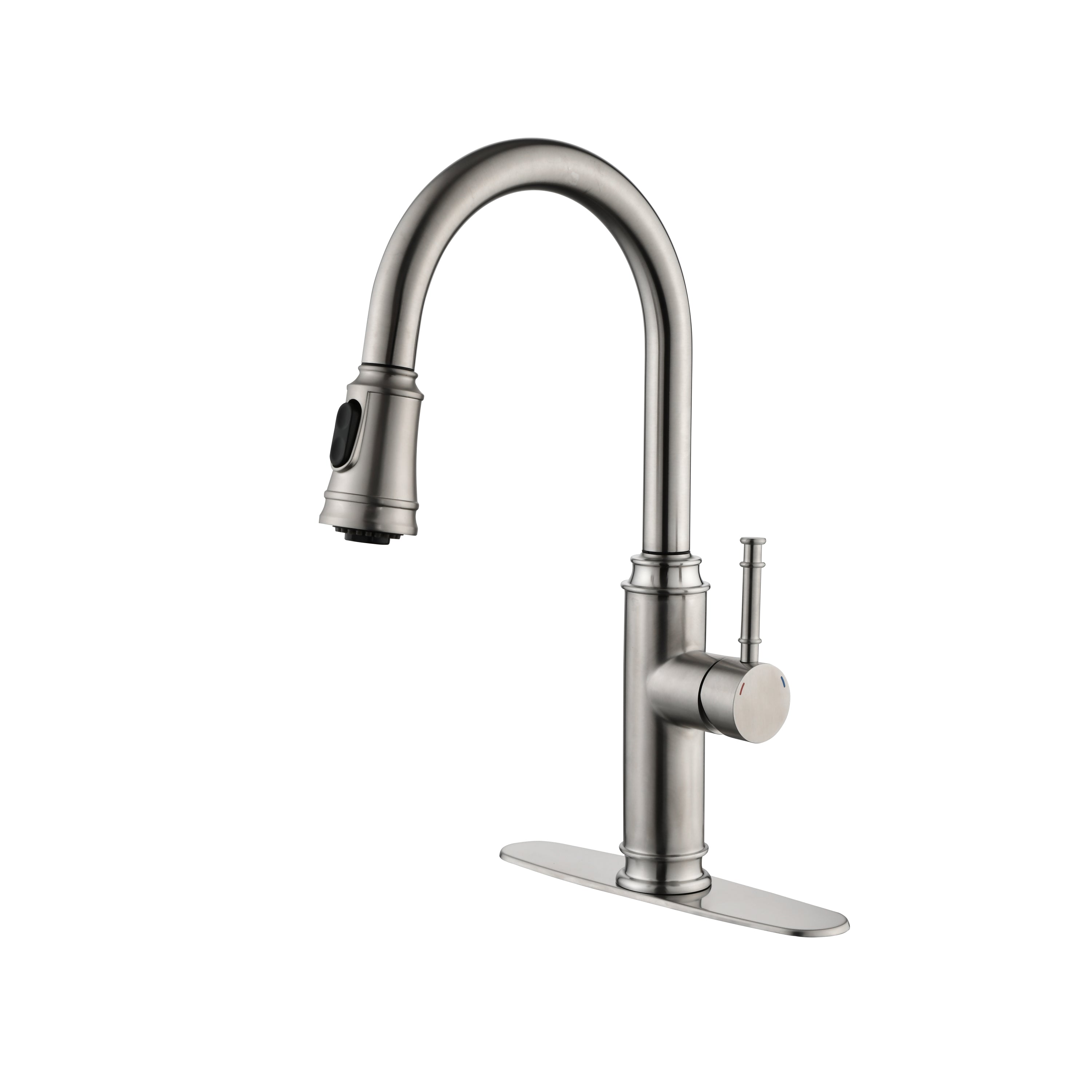 High-Arc Pull-Down Kitchen Faucet, Stainless Steel