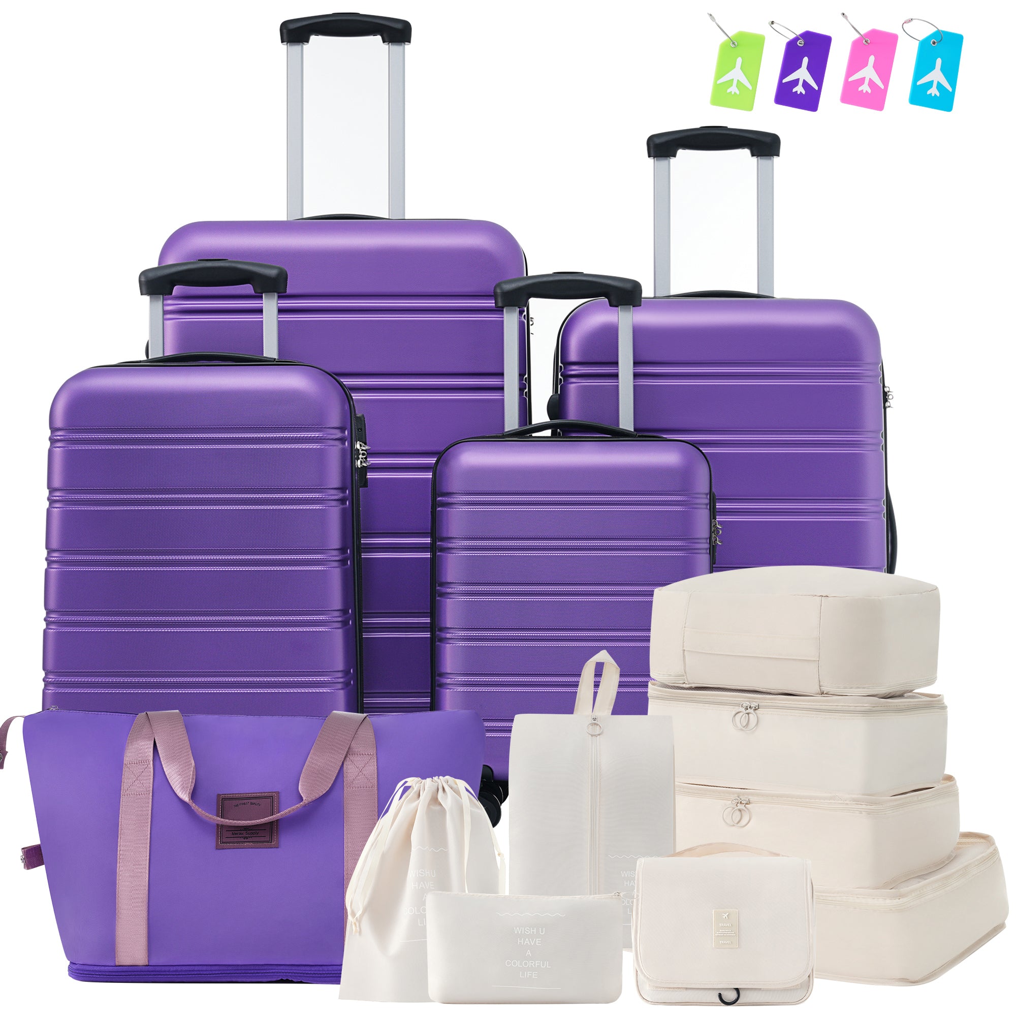 Lightweight Hardshell Luggage Set (4 pc) w/ TSA Lock
