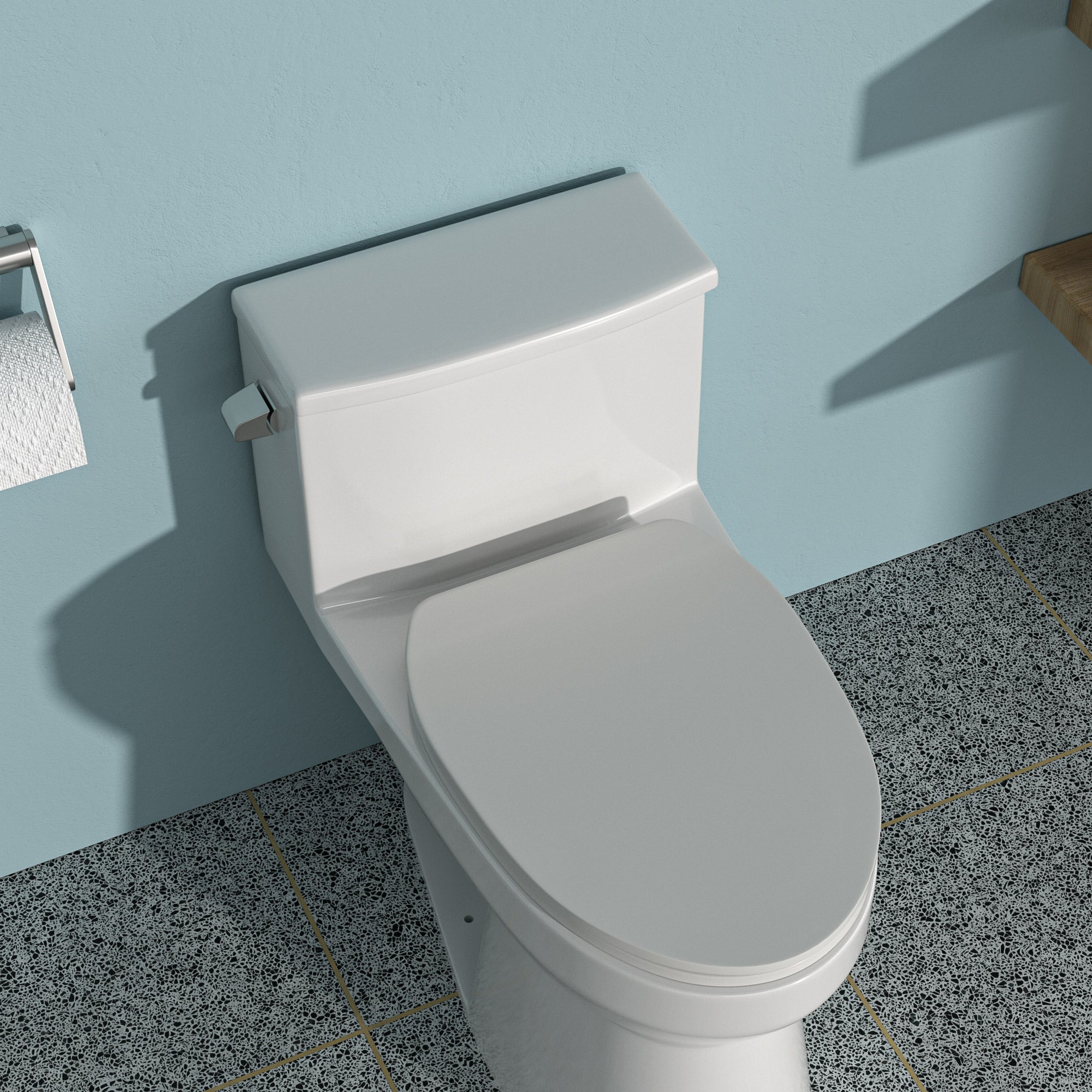 Ceramic One-Piece Toilet: Soft-Close, Single Flush