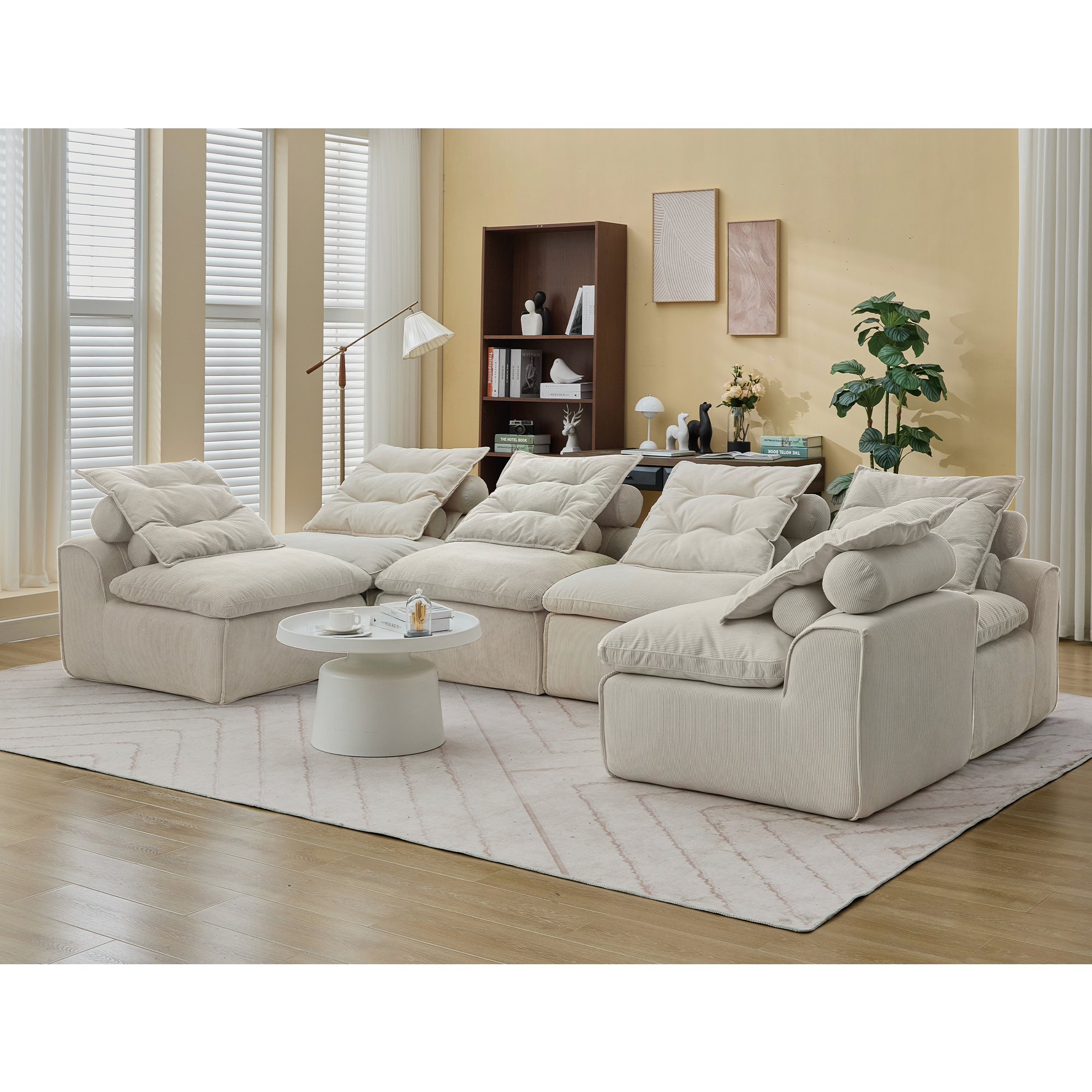 Modular Corduroy Sofa: DIY 6-Seat Lounge