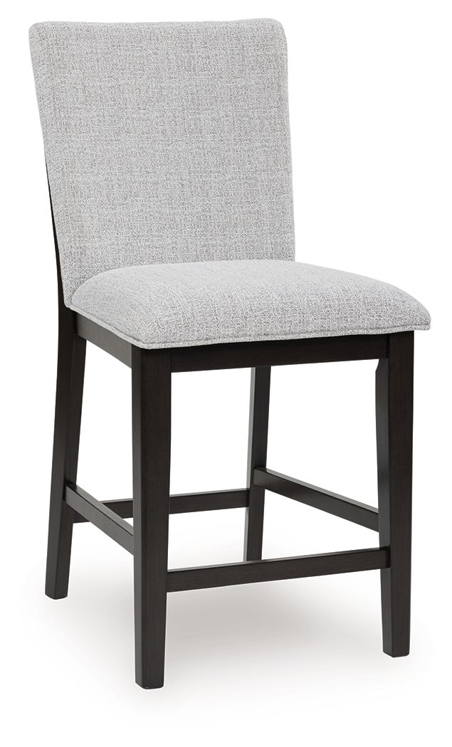 Neymorton - 5 Pc. - Rectangular Dining Room Counter Table, 4 Barstools - Dark Grayish Brown