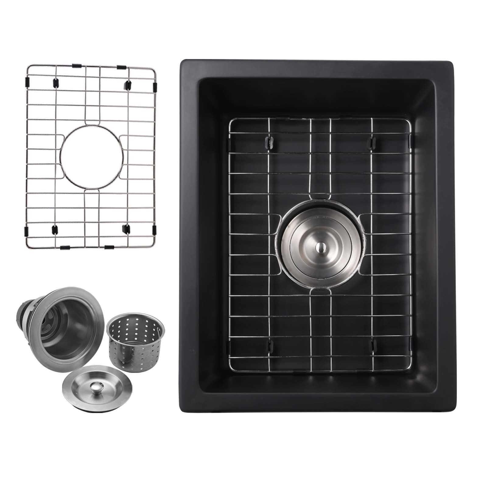 Quartz Bar Sink: 13.77" x 17.71" Undermount