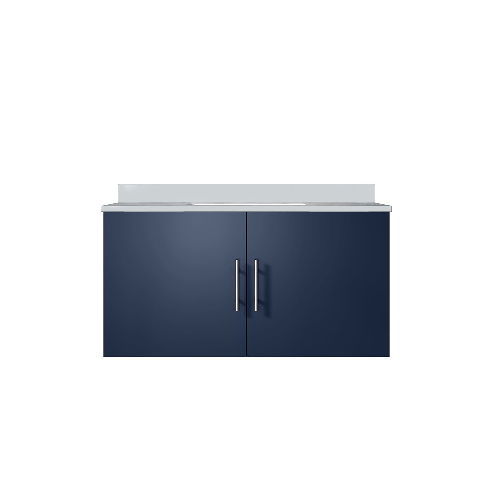 Navy Blue 36" Bath Vanity w/ White Quartz Top