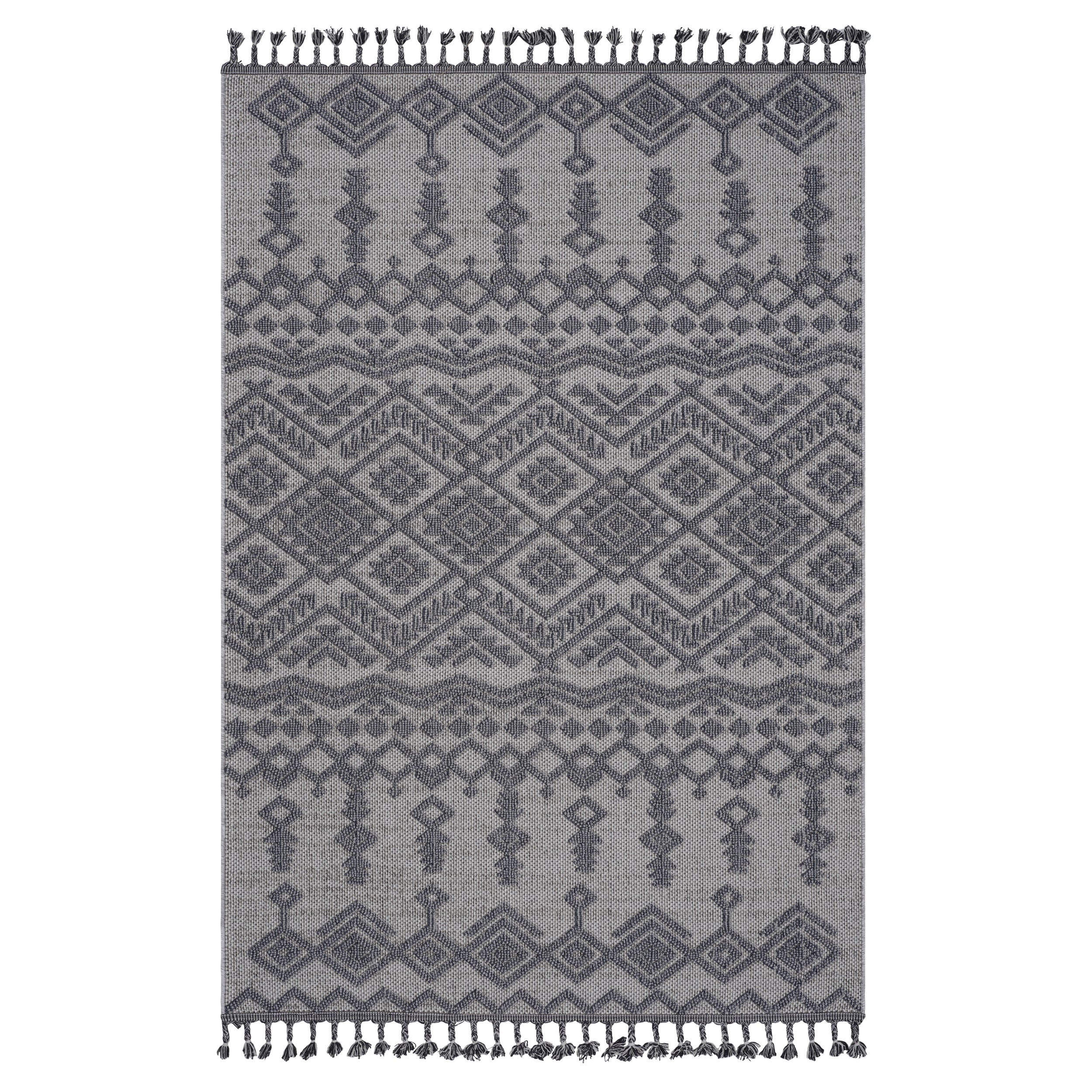 8x10 White/Gray Area Rug: Indoor/Outdoor