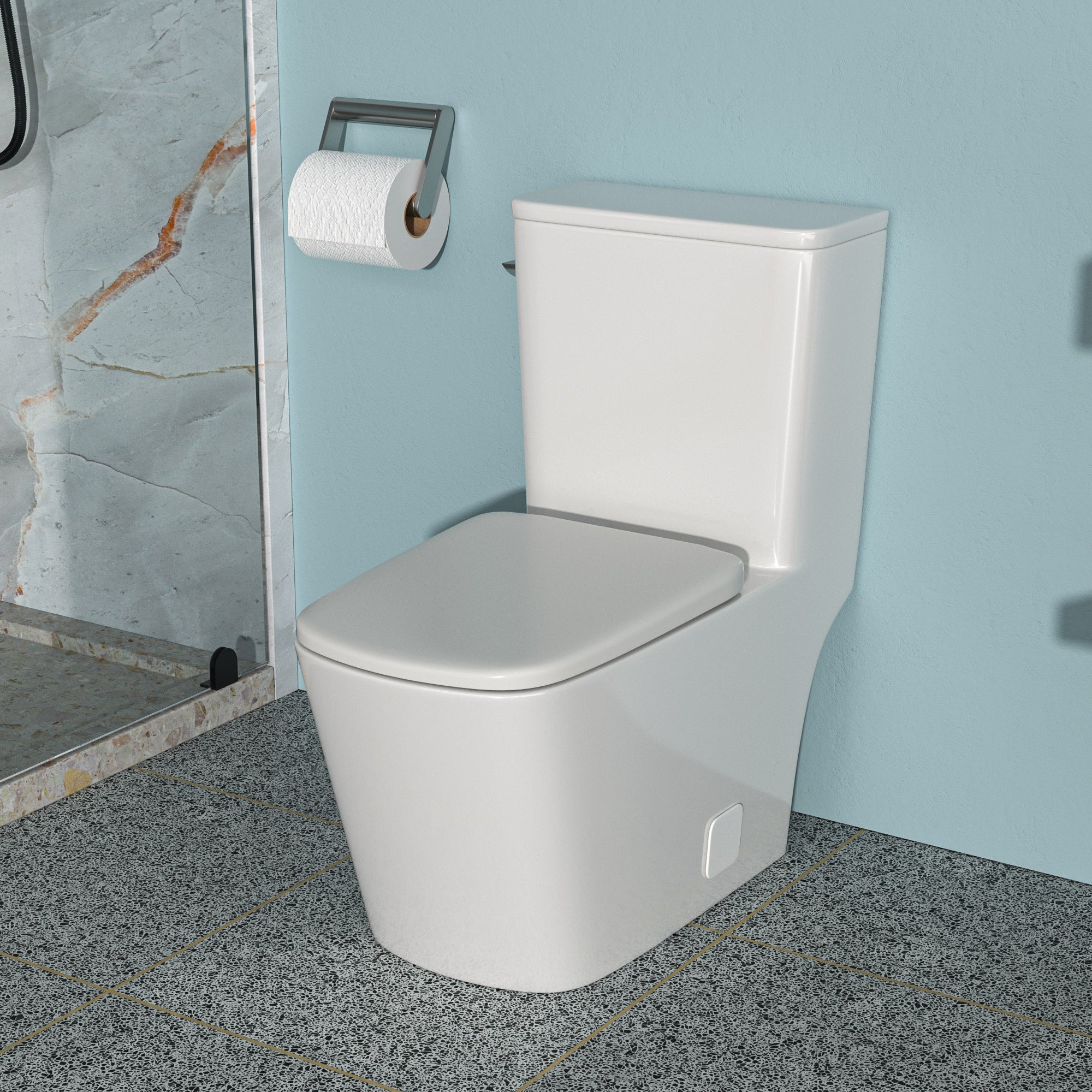 Ceramic One-Piece Toilet: Soft-Close, Single Flush