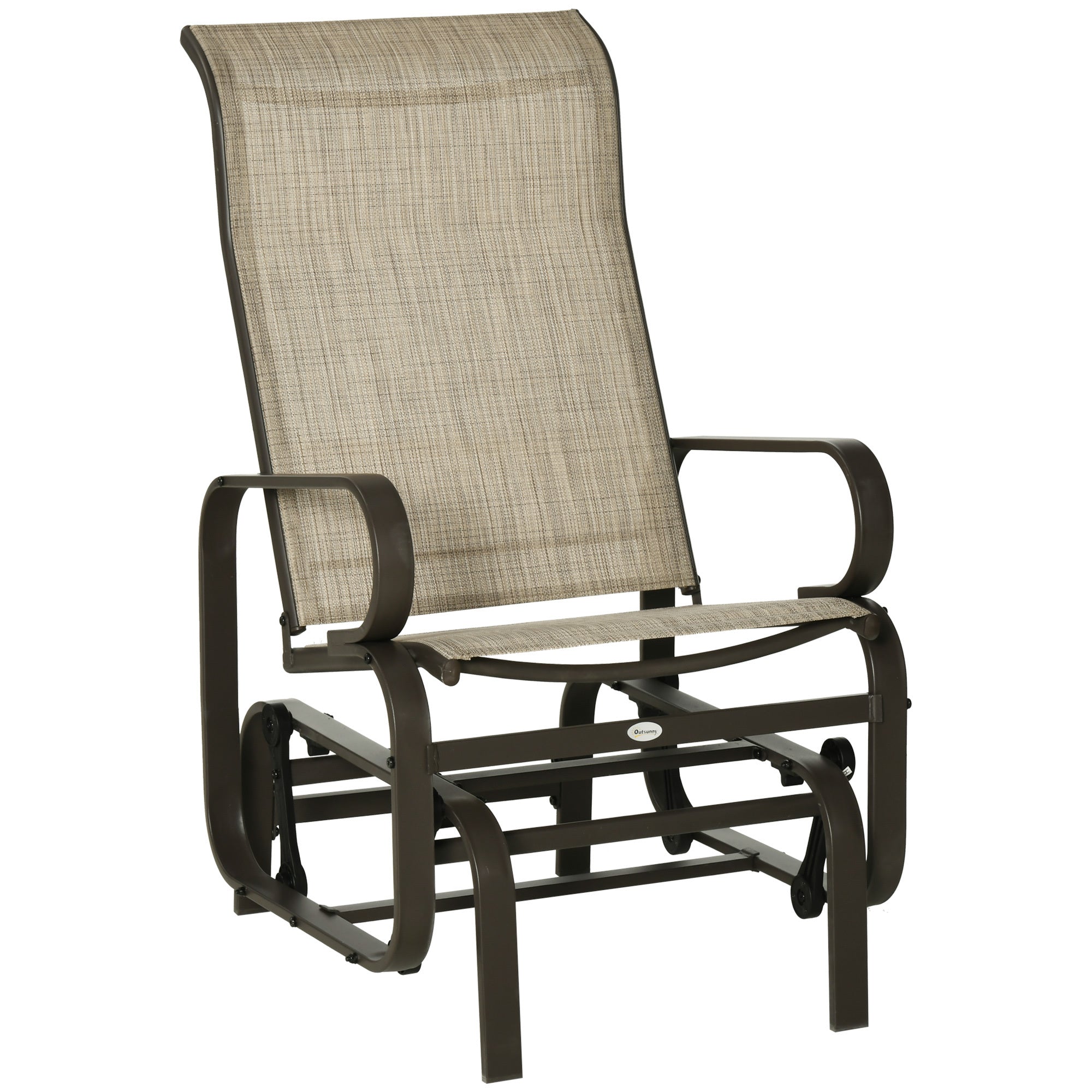 Outsunny Outdoor Glider Chair: Smooth Rocking Lightweight Patio Glider