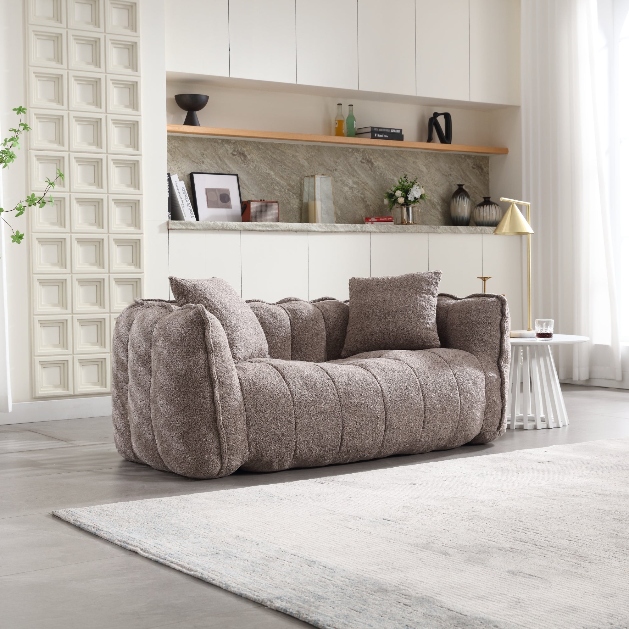 Cozy Beanbag Sofa: 2-Person, High-Resilience Foam