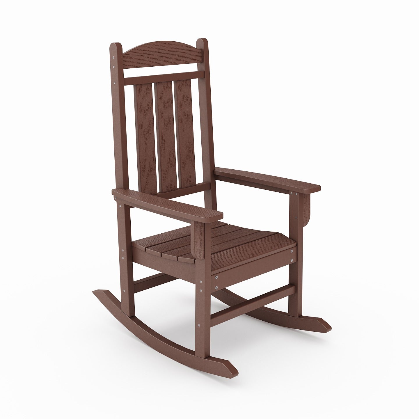 Pecan HDPE Poly Lumber Porch Rocker - Classic Outdoor Comfort