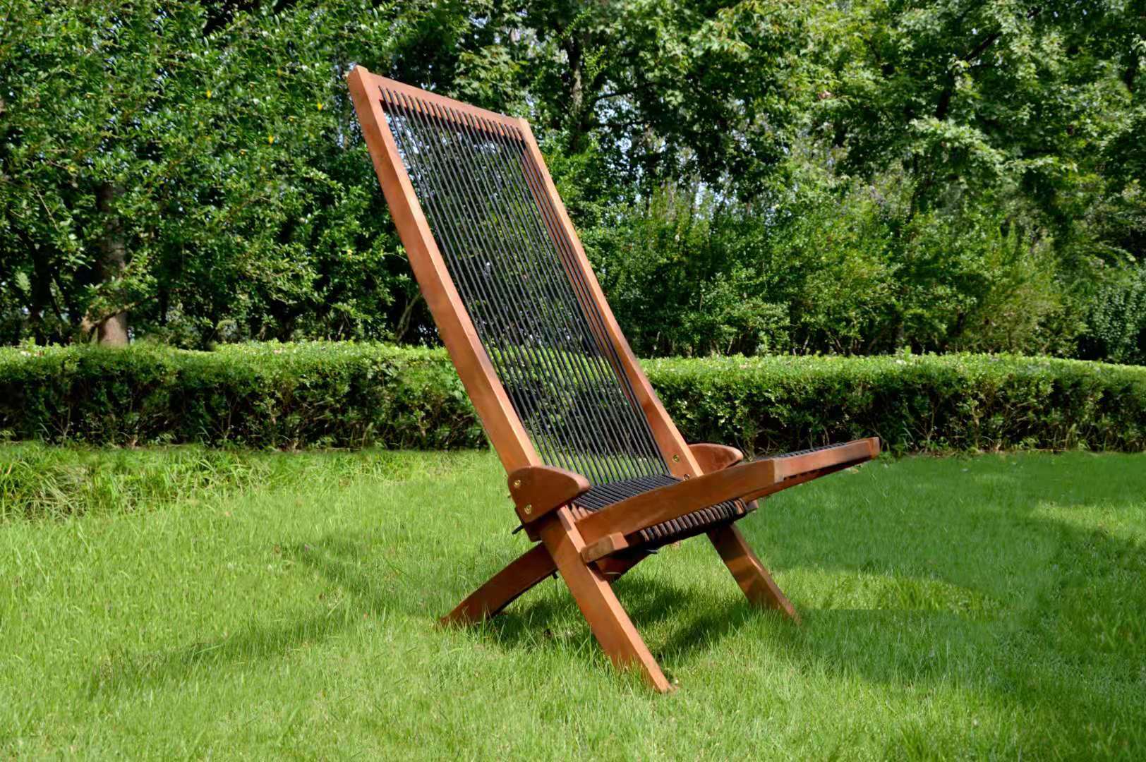 Folding Rope Wood Chair: Rustic & Modern Design