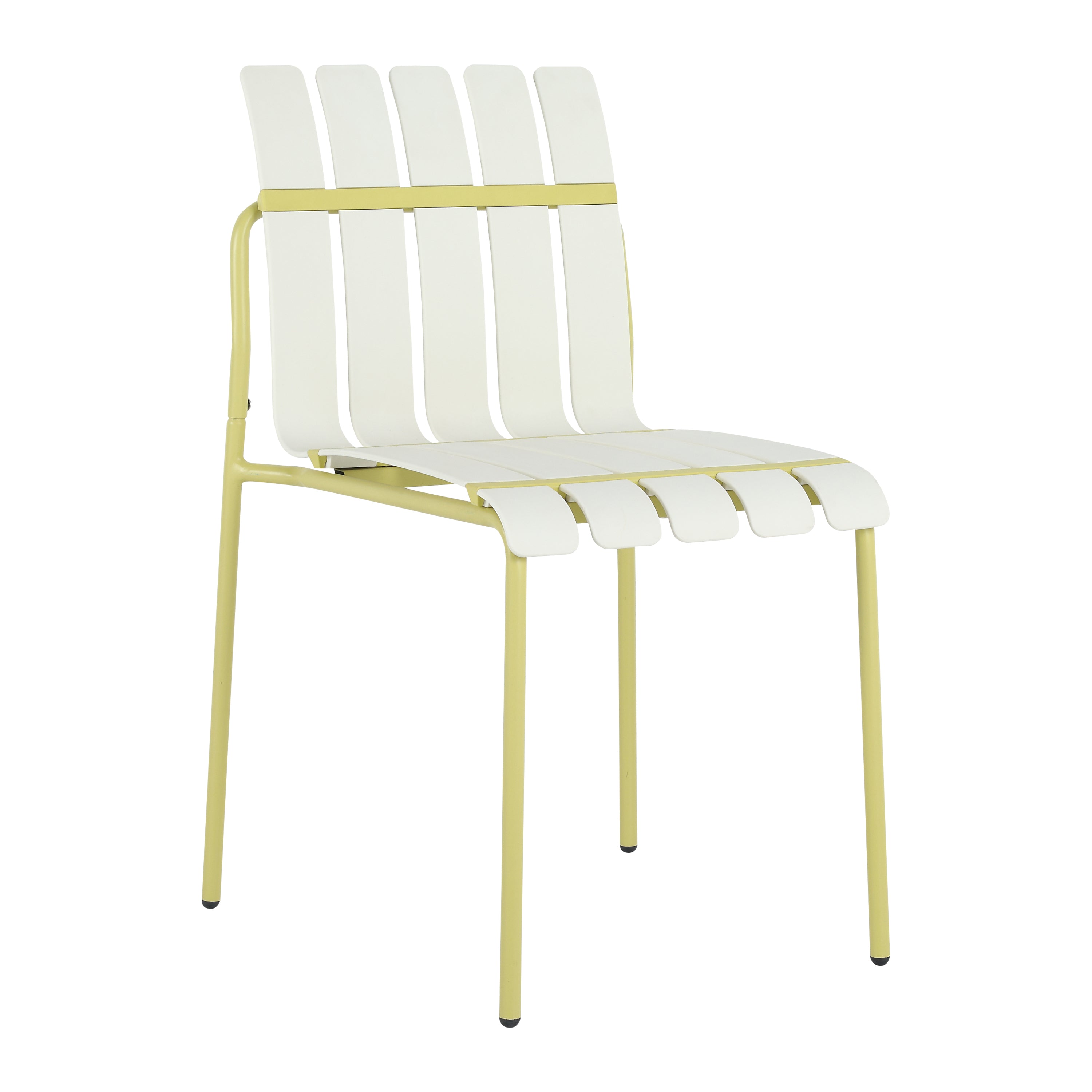 Modern 4-Piece Color-Block Dining Chairs: UV/Rust-Proof White & Yellow