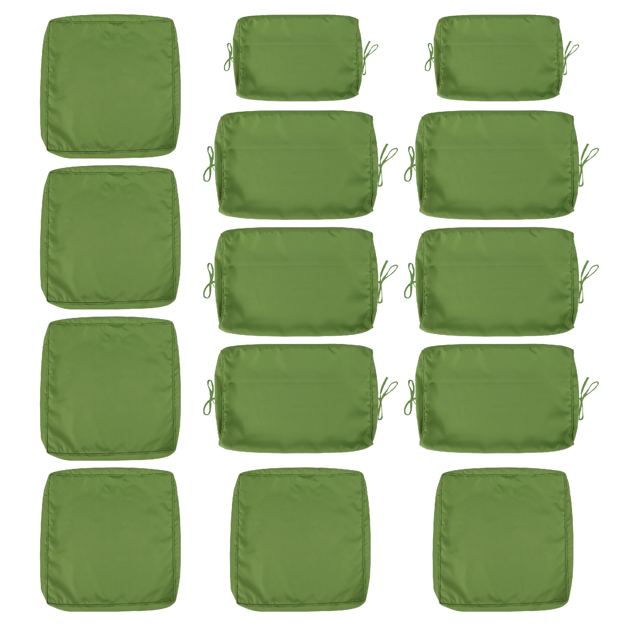 14-Pack Green Outdoor Wicker Sectional Cushion Covers Only