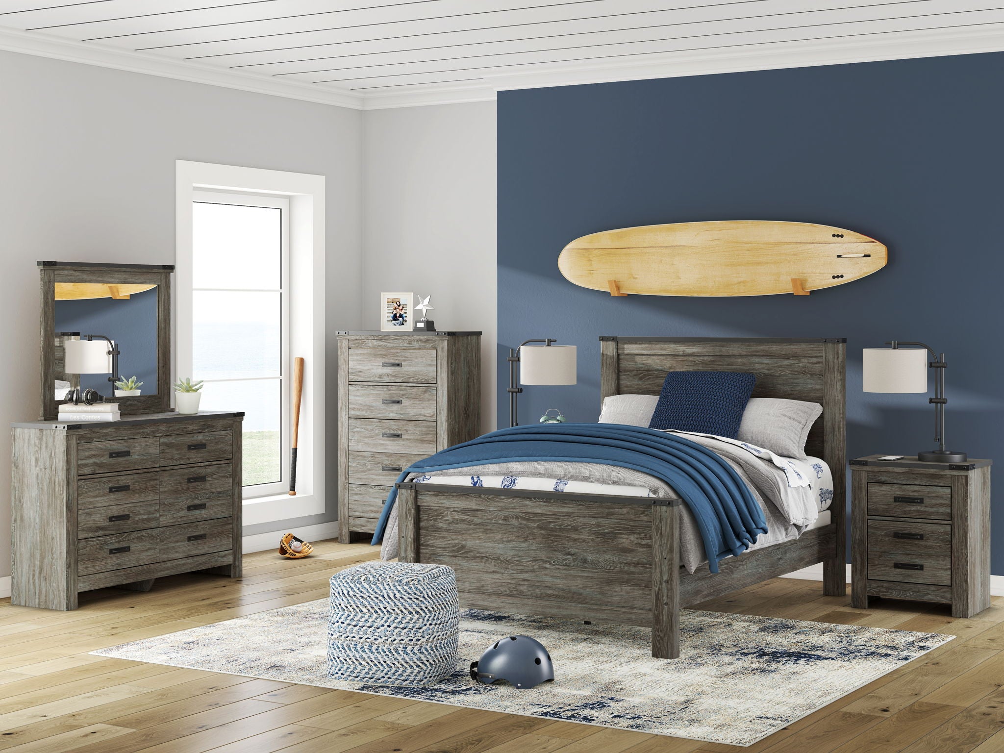 Frandern - Bedroom Mirror - Gray