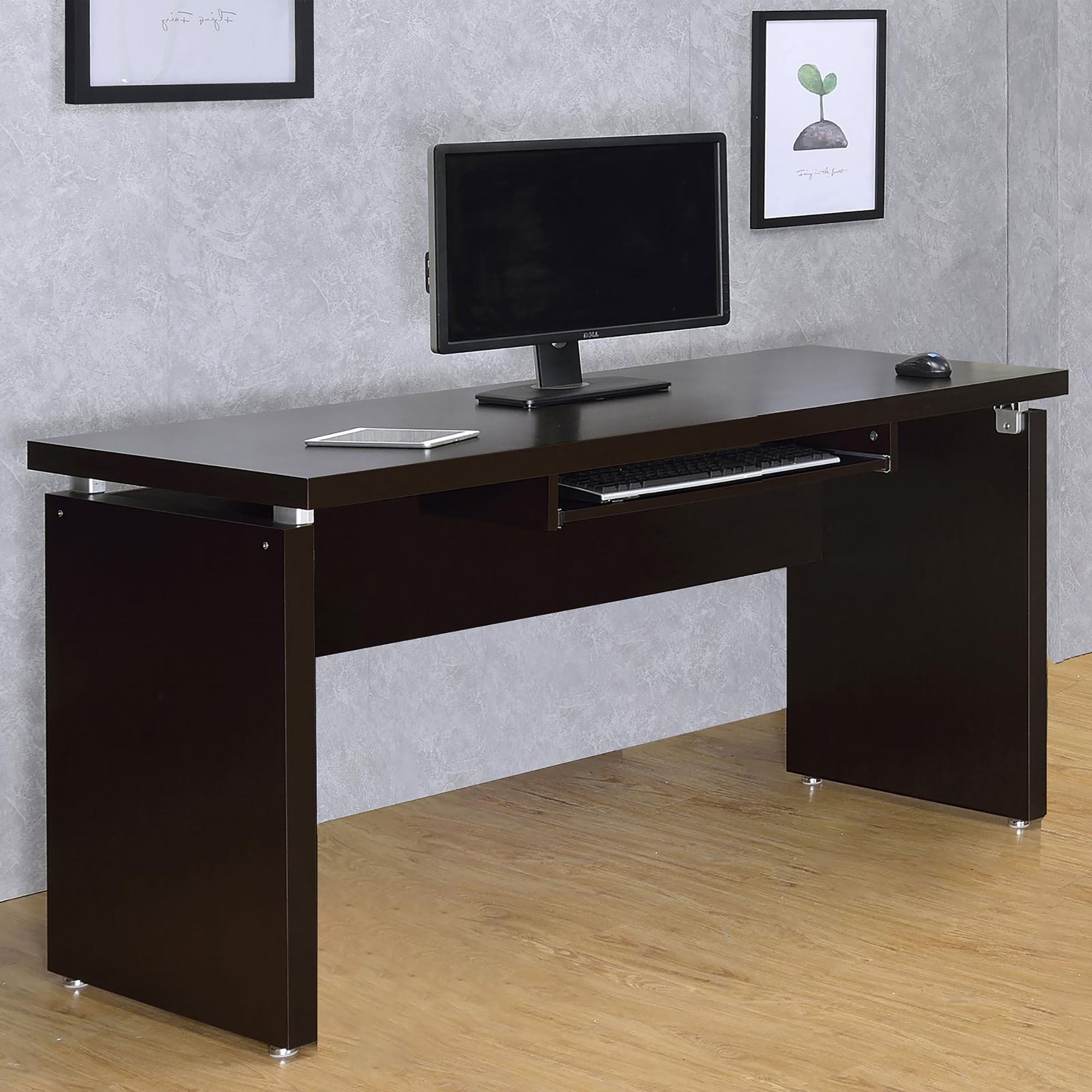 Cappuccino Floating Top Computer Desk | Modern Desk