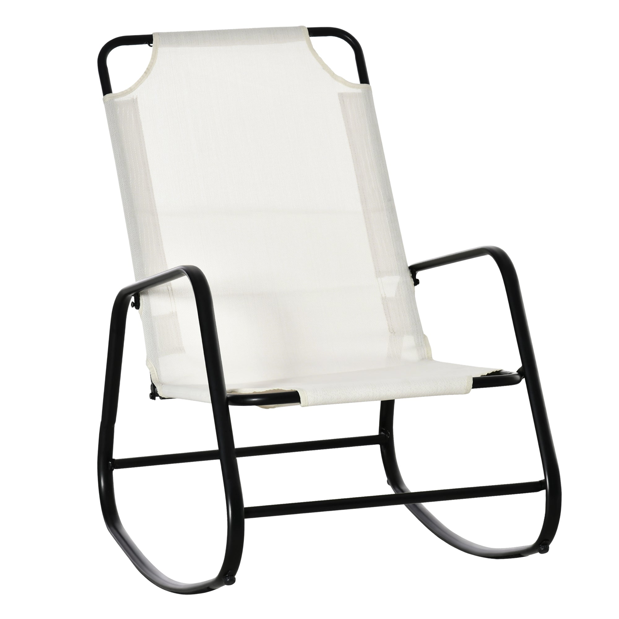 Outsunny Outdoor/Indoor Rocking Chair, Sling Fabric Patio