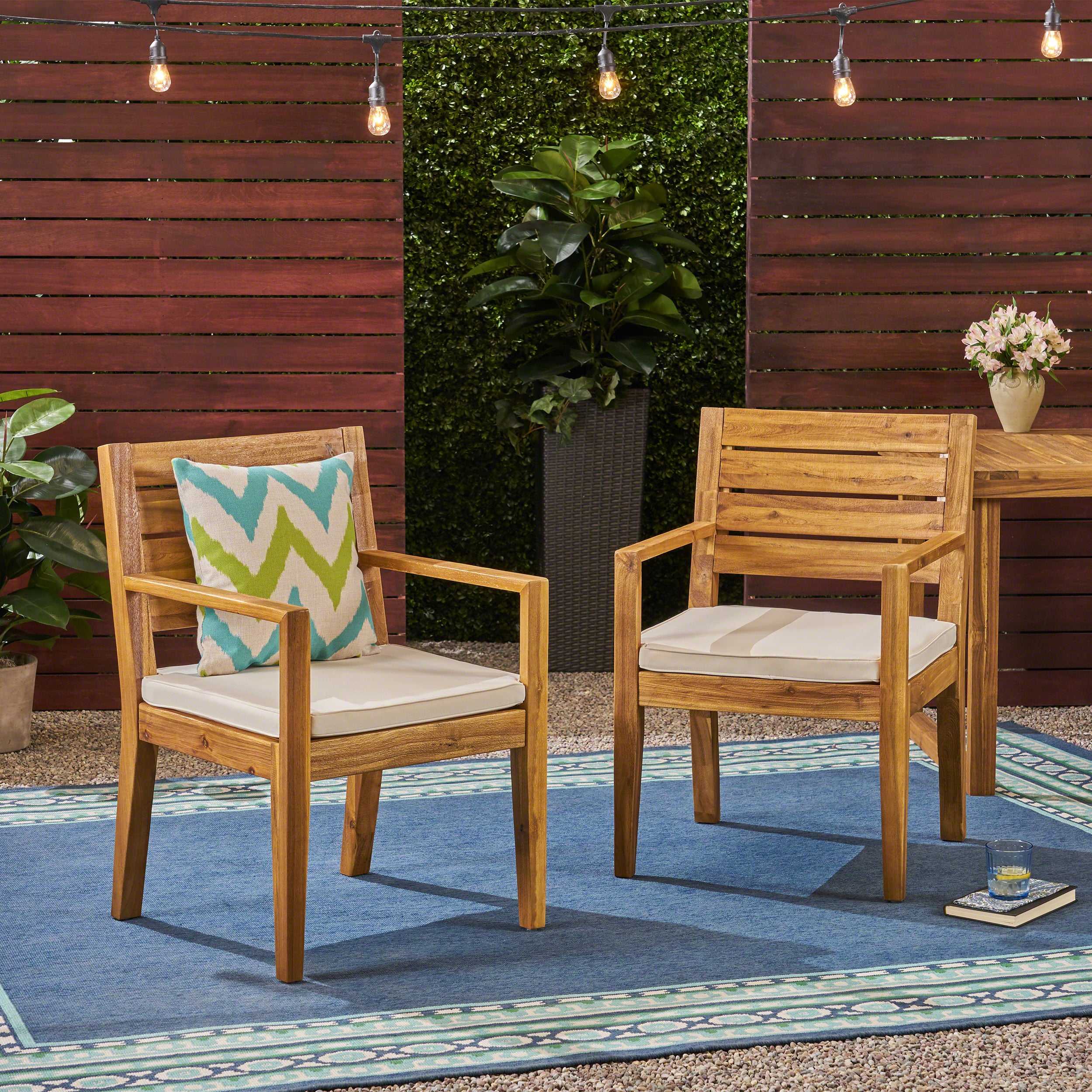 Sandblasted Outdoor Dining Chairs (Set of 2)