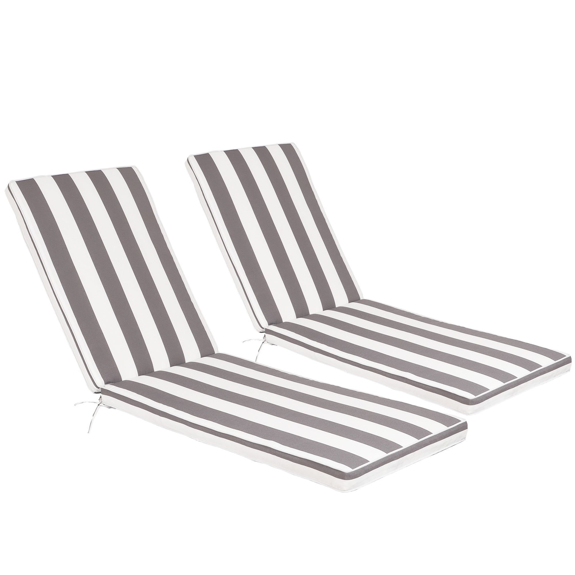 Outdoor Lounge Chair Cushion Replacement Set - Gray/White (2-Pack)