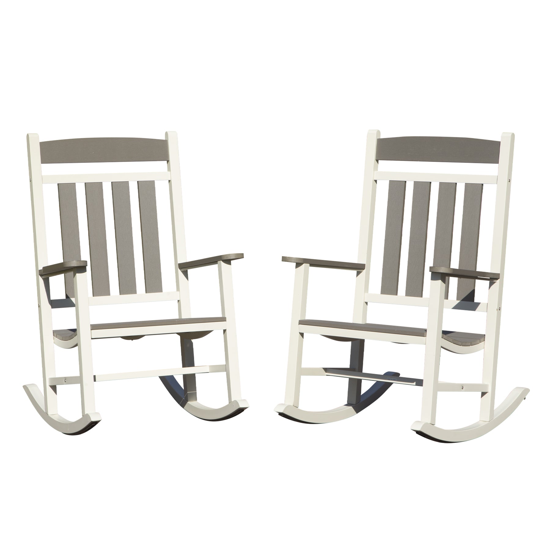 Outdoor HDPE Rocking Chairs Set of 2 - Weather-Resistant Patio Rockers