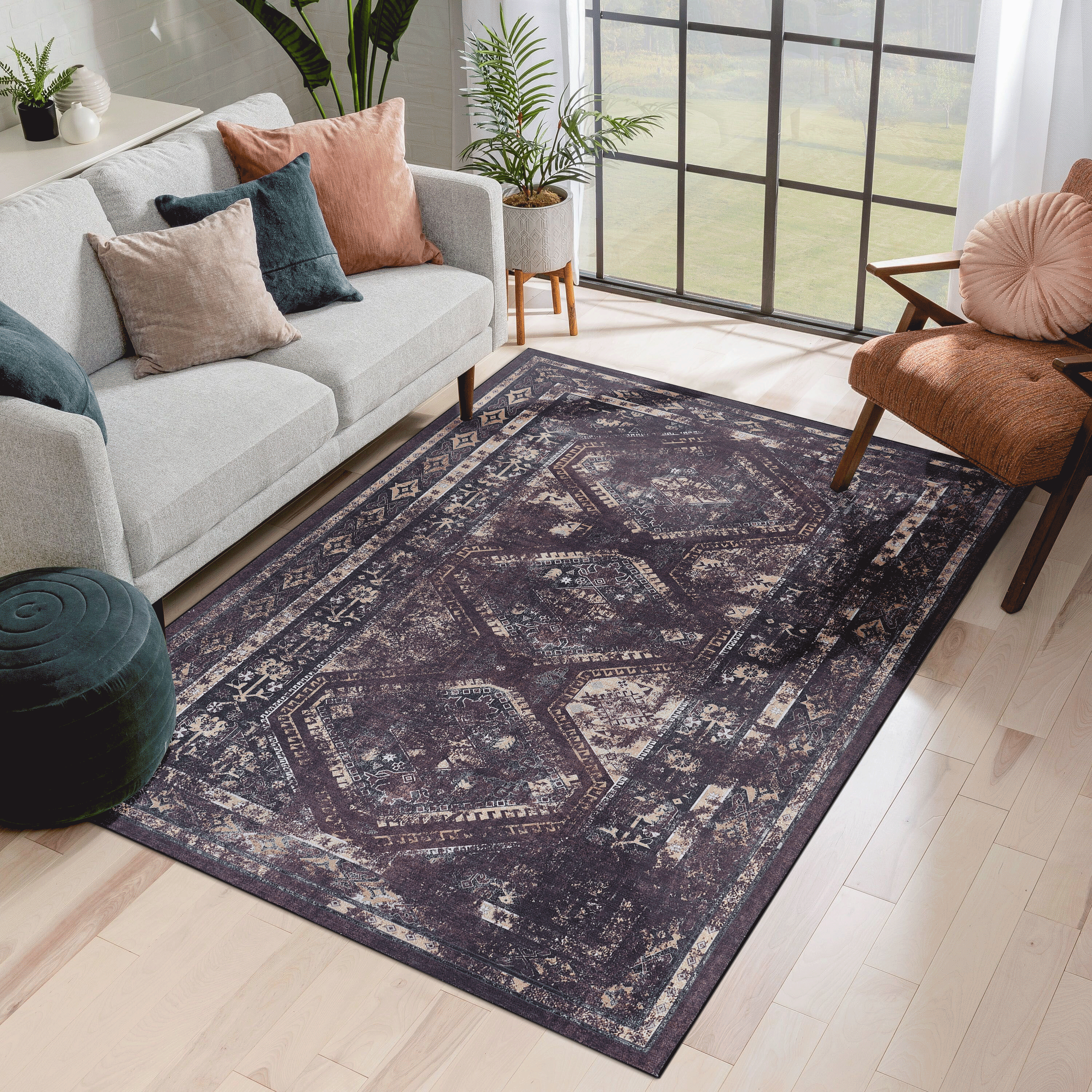 5x8 Washable Area Rug: Kid & Pet Friendly