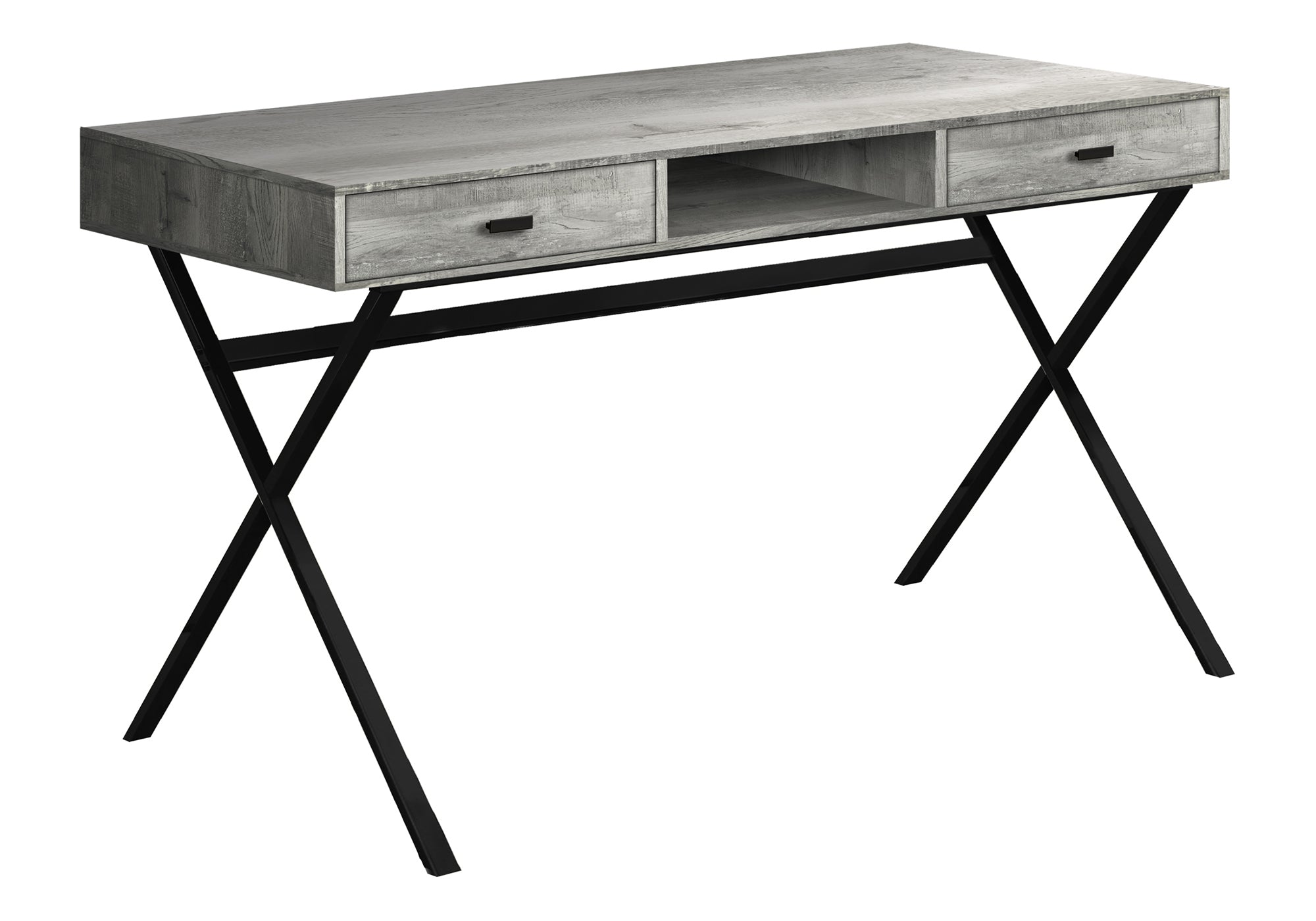 Modern Grey Computer Desk w/ Drawers | 48" Home Office Desk