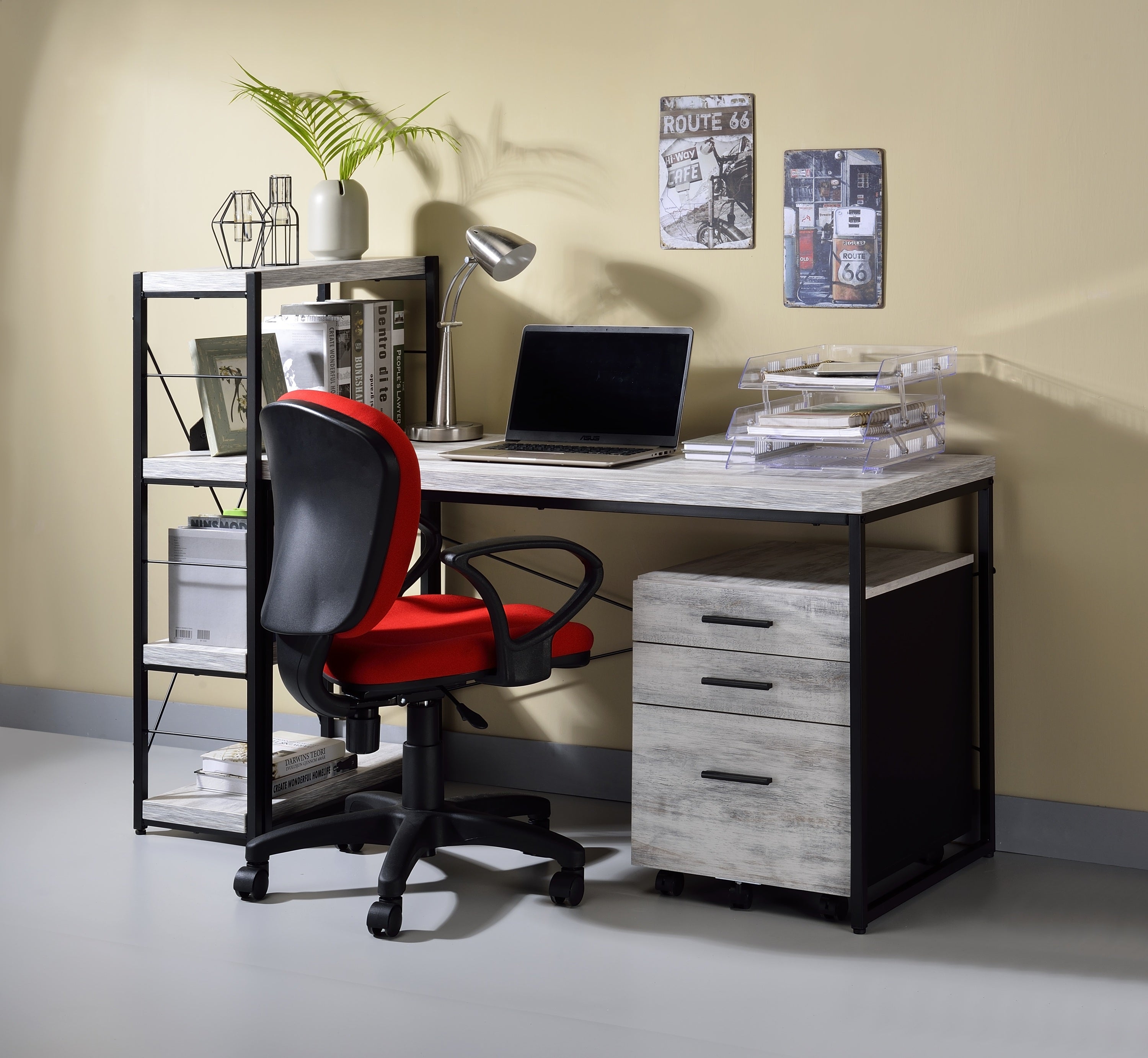 Antique White & Black Writing Desk | Bob Desk