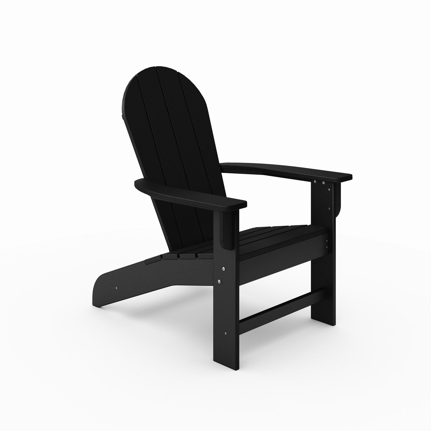 Black Adirondack Chair: Durable HDPE Poly Lumber – Pool, Patio, Garden